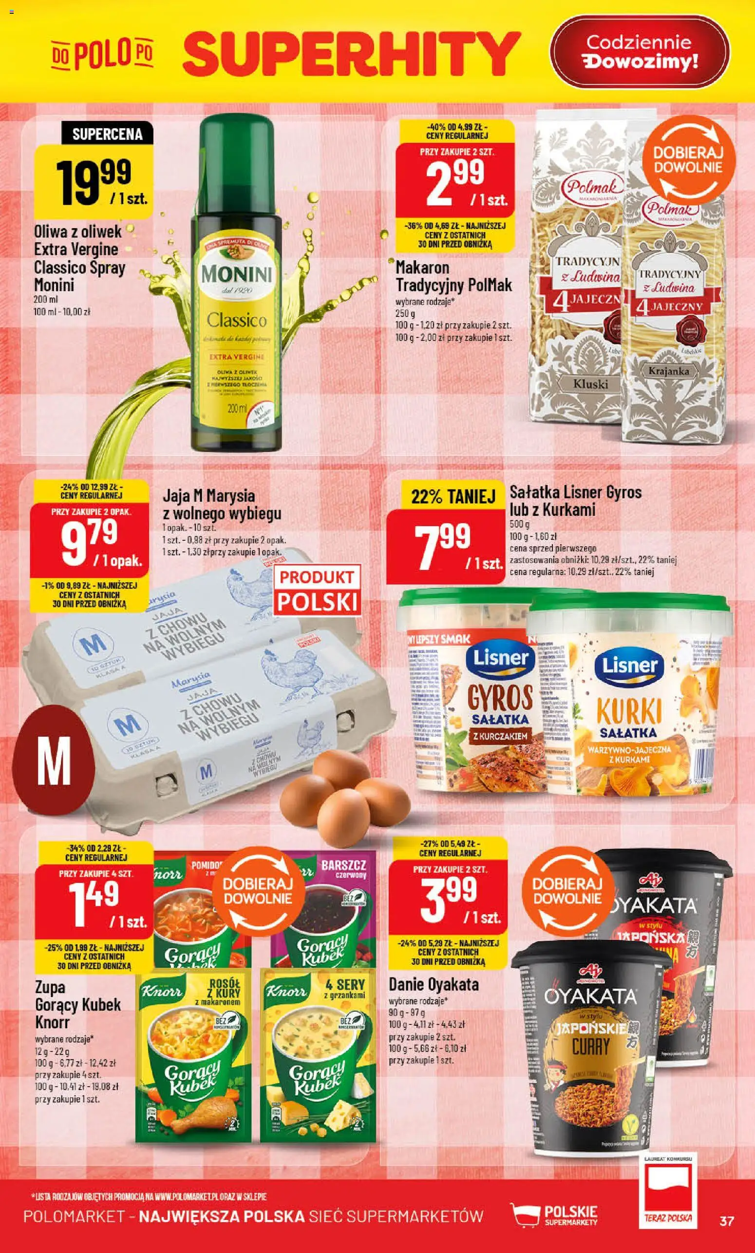 POLOmarket gazetka od 29.04.2026 | Strona: 37 | Produkty: Oliwa z oliwek, Gorący kubek, Sery, Makaron