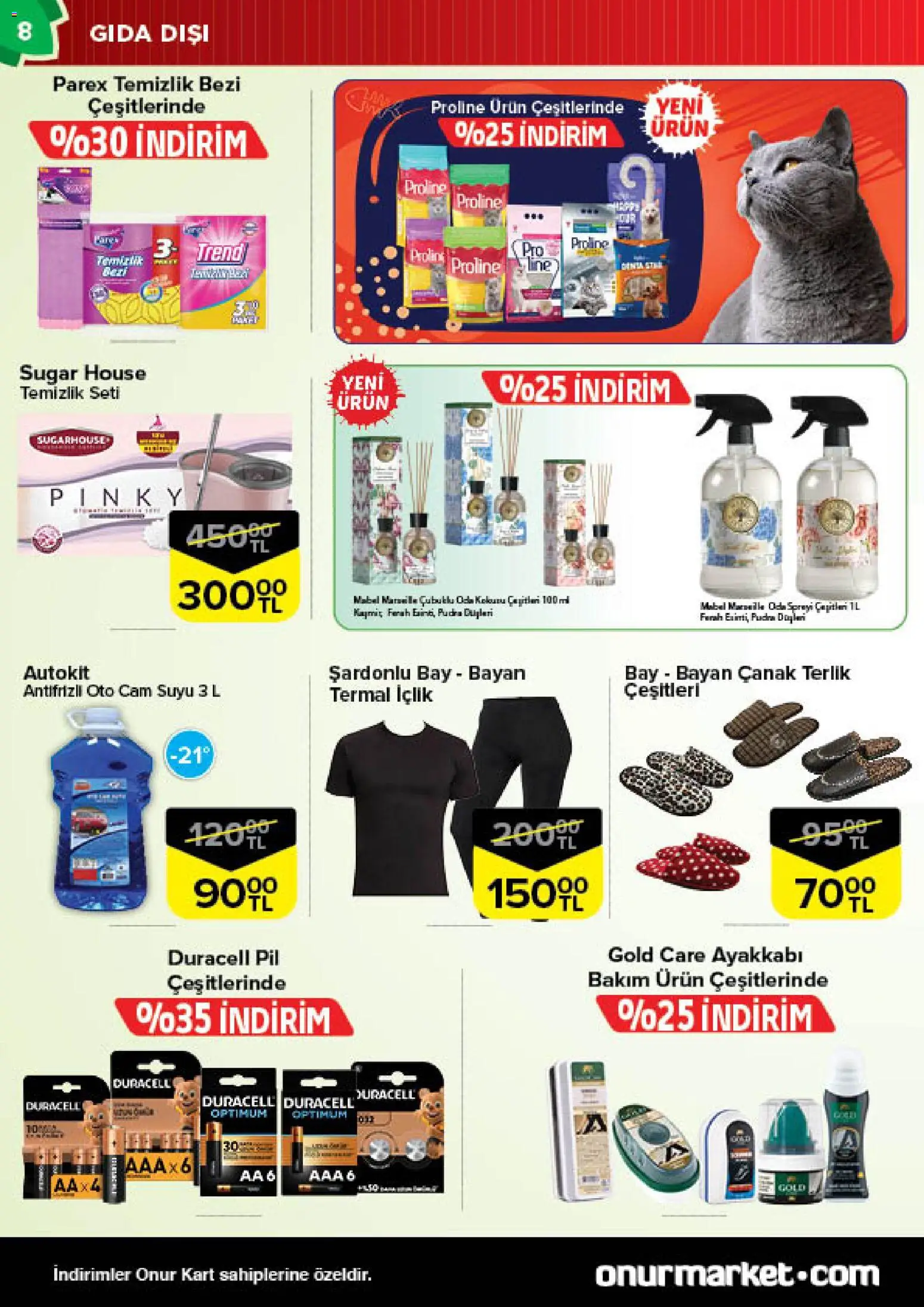 Onur Market Katalog -Trakya - 28.10.2025 tarihinden itibaren geçerlidir | Sayfa: 8 | Ürünler: Pil, Pudra, Terlik, Cam suyu