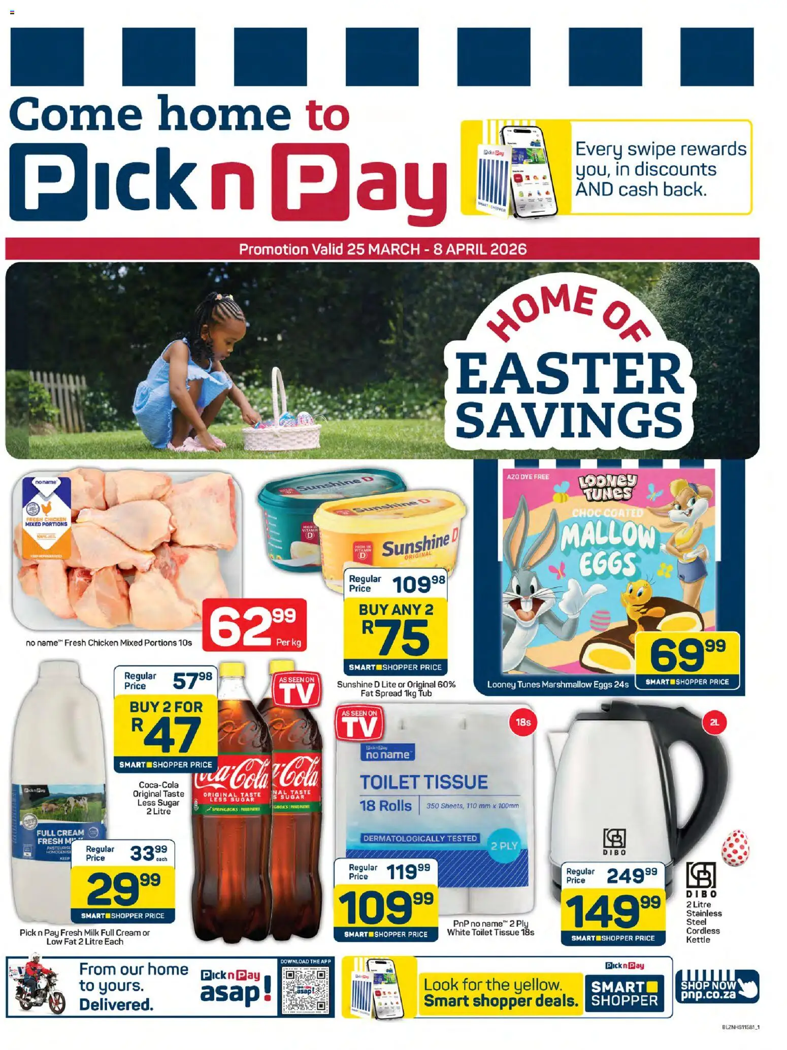 New Pick n Pay catalogue – valid from 25.03.2026 | Page: 1 | Products: Kettle, Toilet, Eggs, Dye