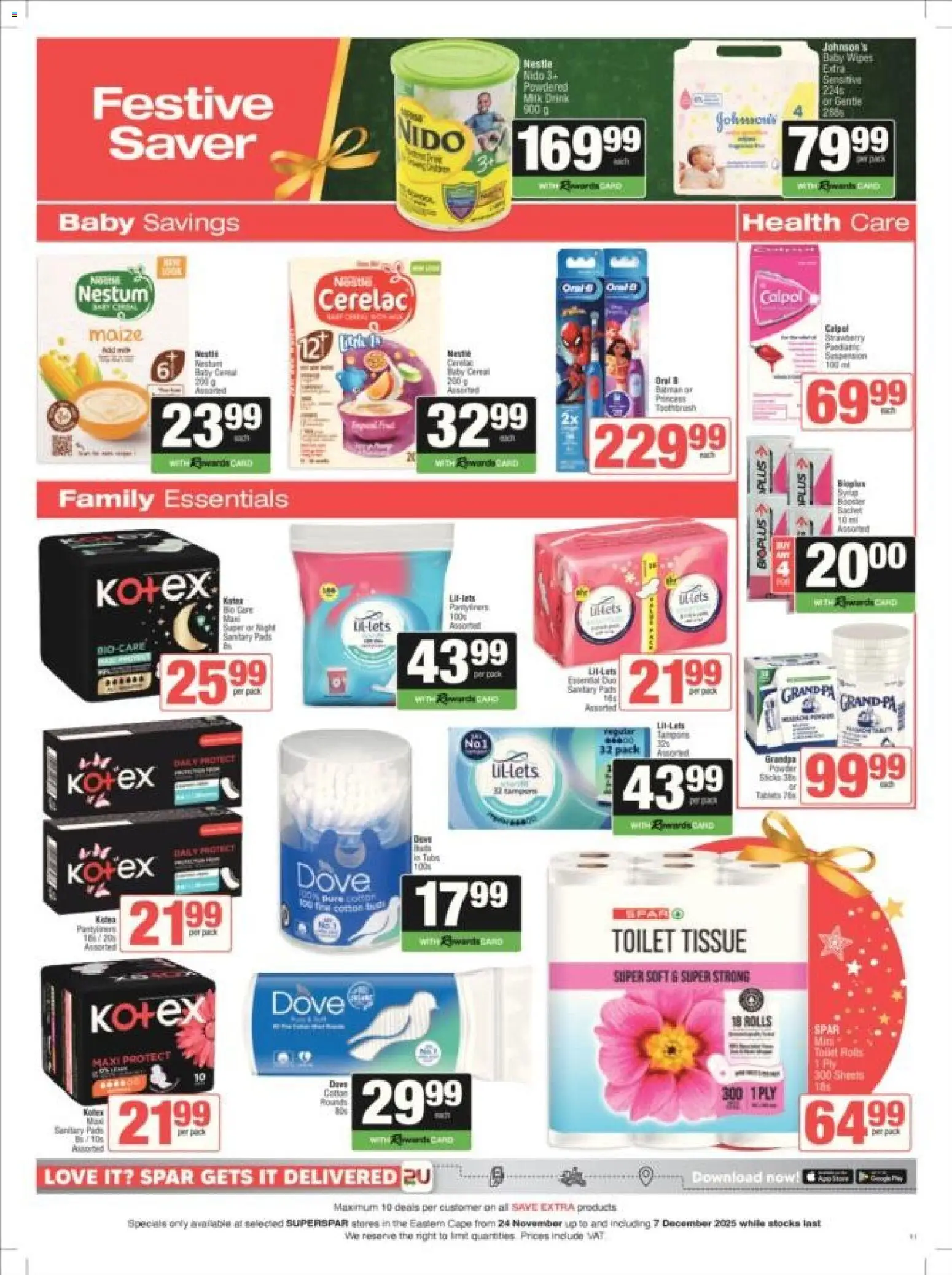 New Superspar catalogue – valid from 24.11.2025 | Page: 11 | Products: Toilet, Pads