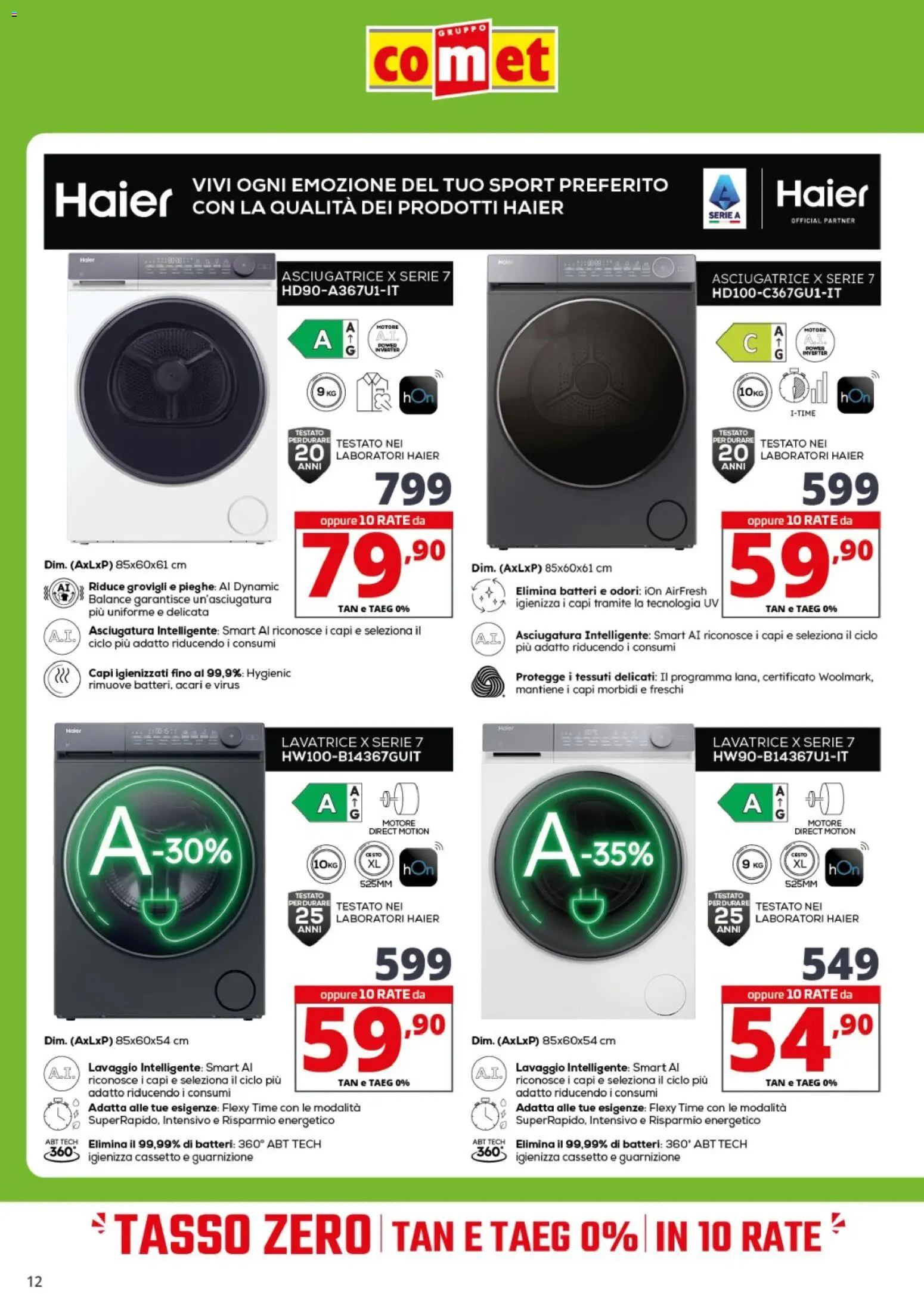 Volantino Comet del 24.02.2026 | Pagina: 12 | Prodotti: Lavatrice, Asciugatrice