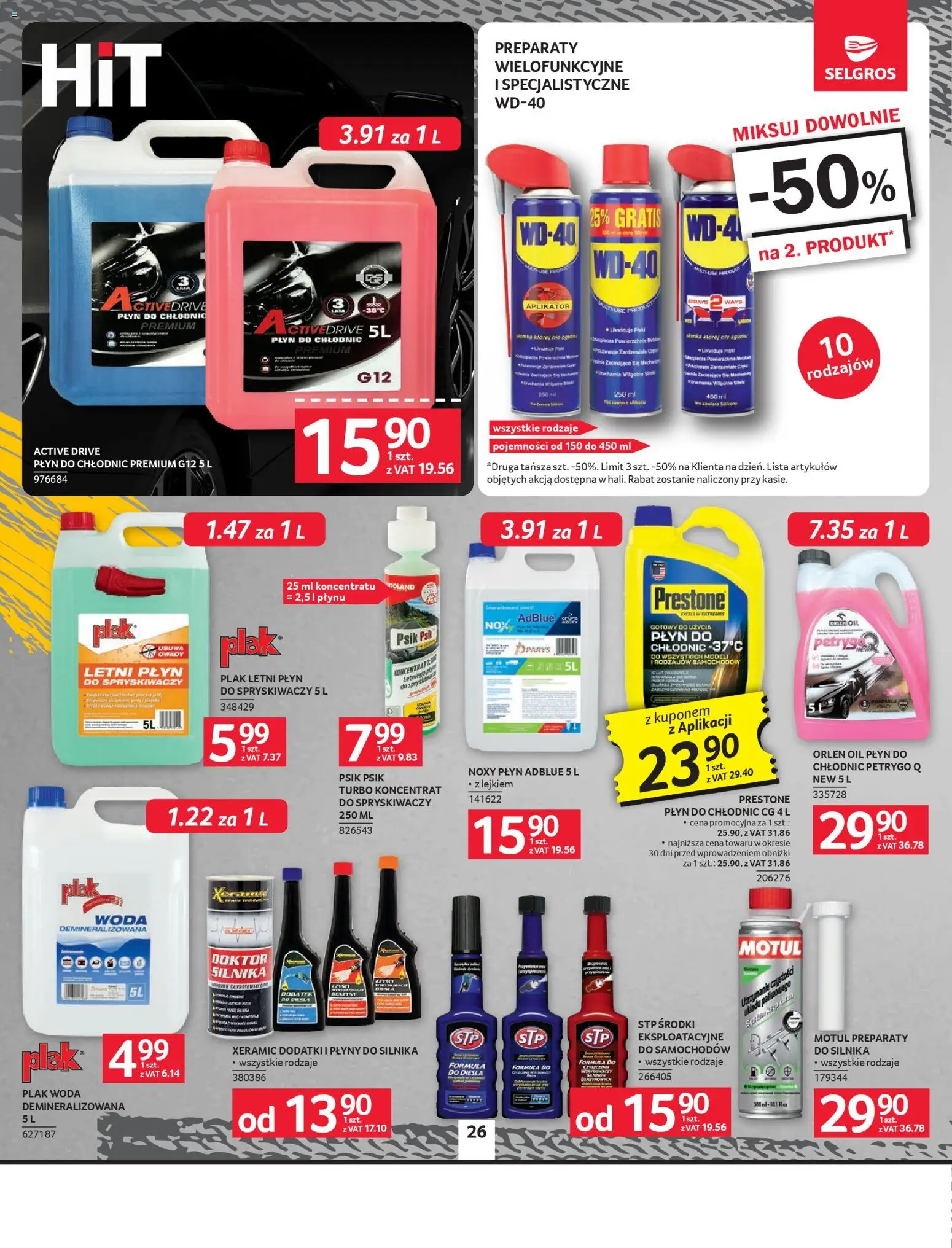 Selgros cash&carry gazetka - Oferta przemysłowa od 23.04.2026 | Strona: 28 | Produkty: Płyn do spryskiwaczy, Woda
