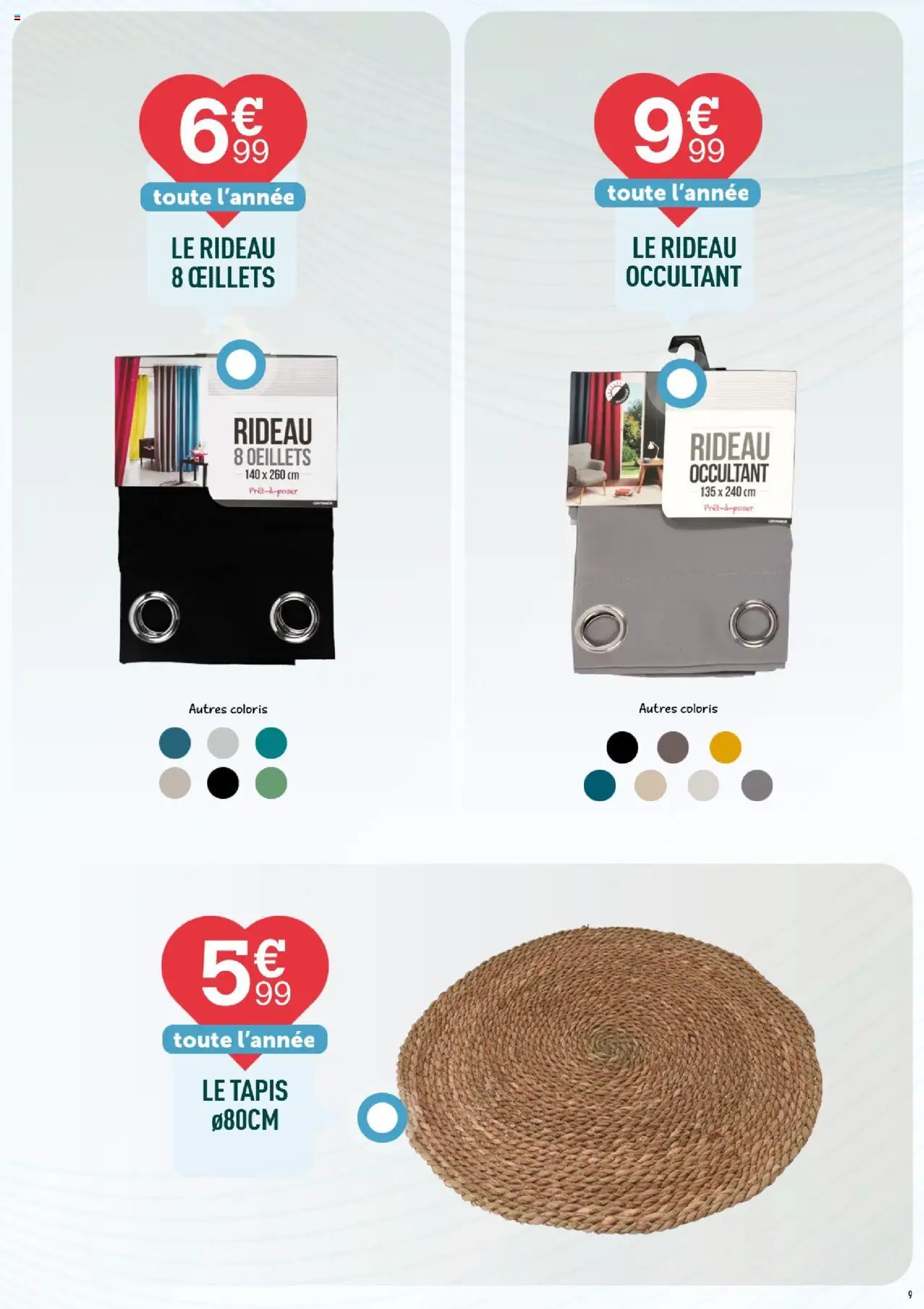 {H1} | Page: 9 | Produits: Tapis, Rideau