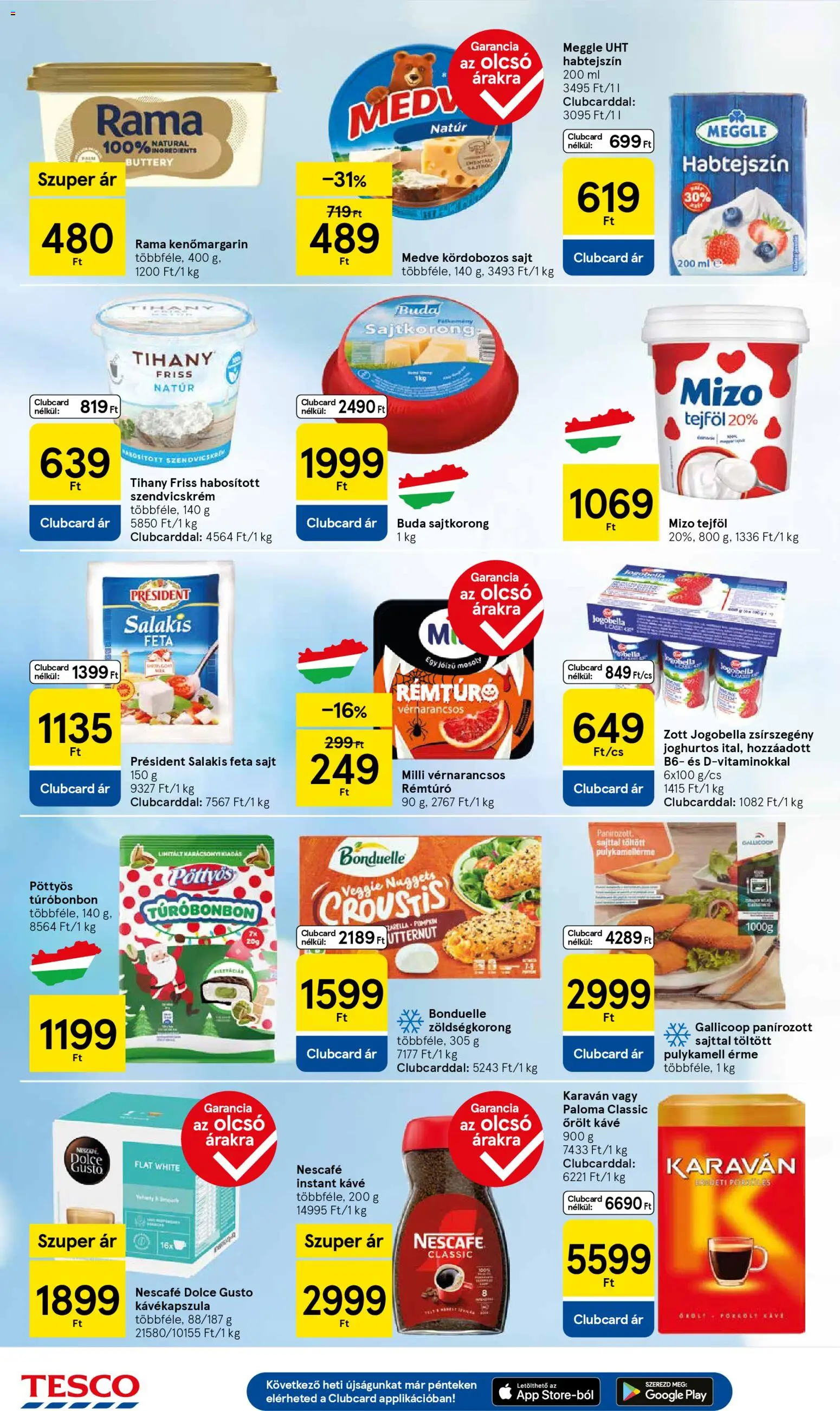 Tesco akciós ujság - amely érvényes a következő dátumtól: 30.10.2025 | Oldal: 4 | Termékek: Dolce Gusto, Tihany, Őrölt kávé, Instant kávé