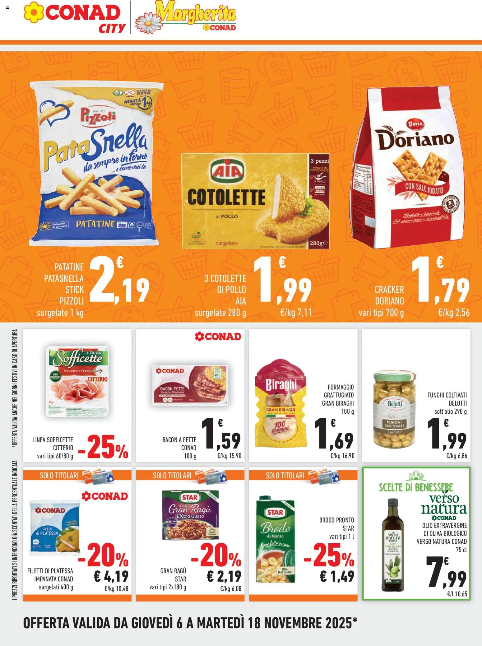 Volantino Conad del 06.11.2025 | Pagina: 8 | Prodotti: Pollo, Patatine, Olive, Ragú
