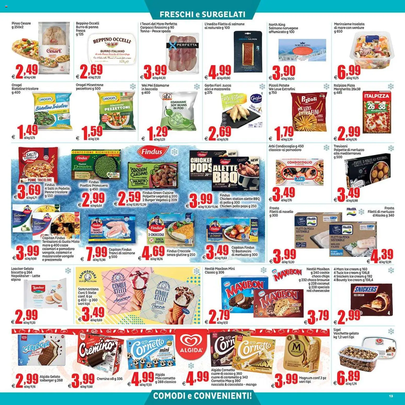 Volantino Elite Supermercati del 31.10.2025 | Pagina: 13 | Prodotti: Minestrone, Pesce, Cornetto, Mozzarella