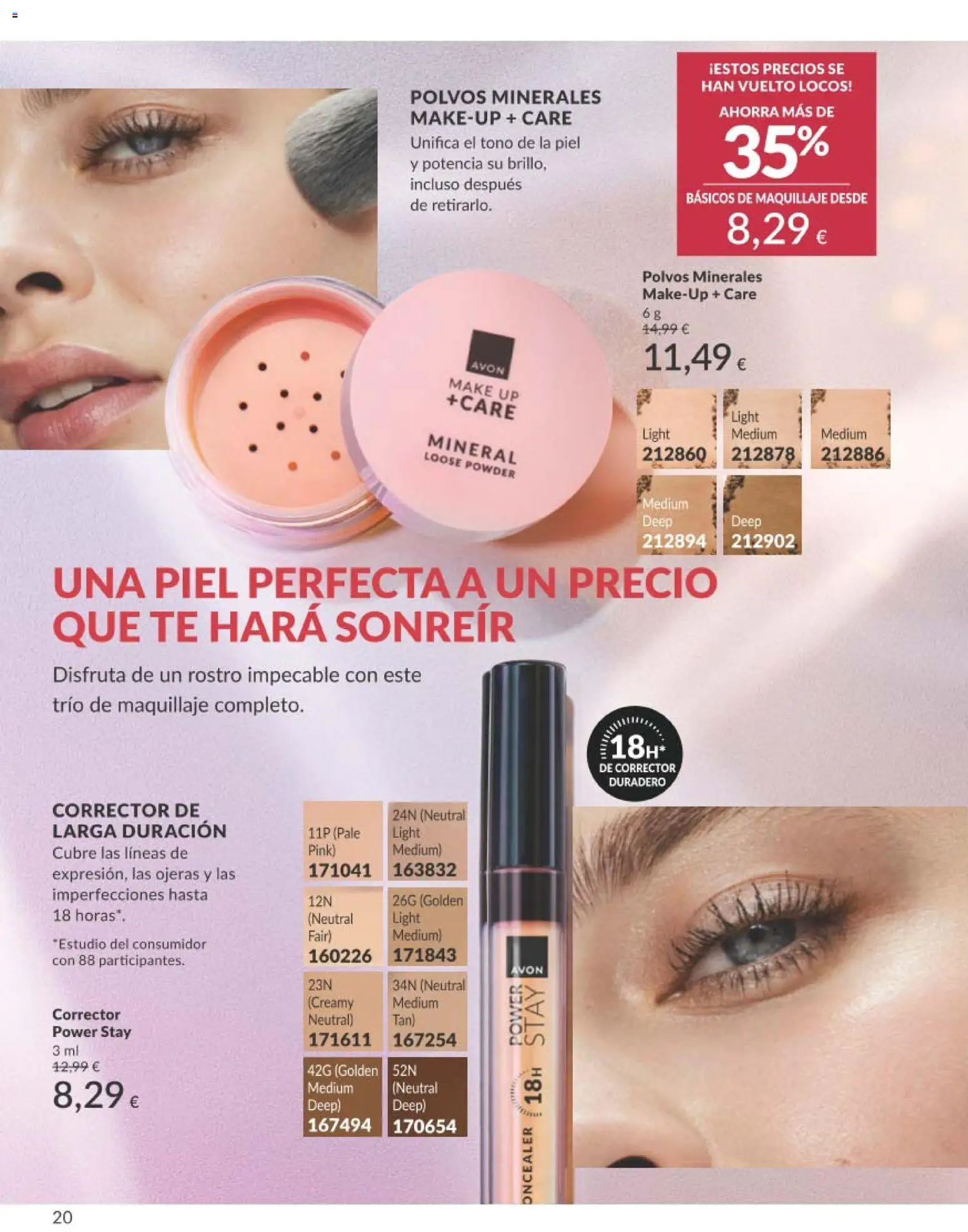 Catálogo AVON campaña 1 │ válido desde el 01.01.2026 | Página: 20 | Productos: Maquillaje, Corrector, Té