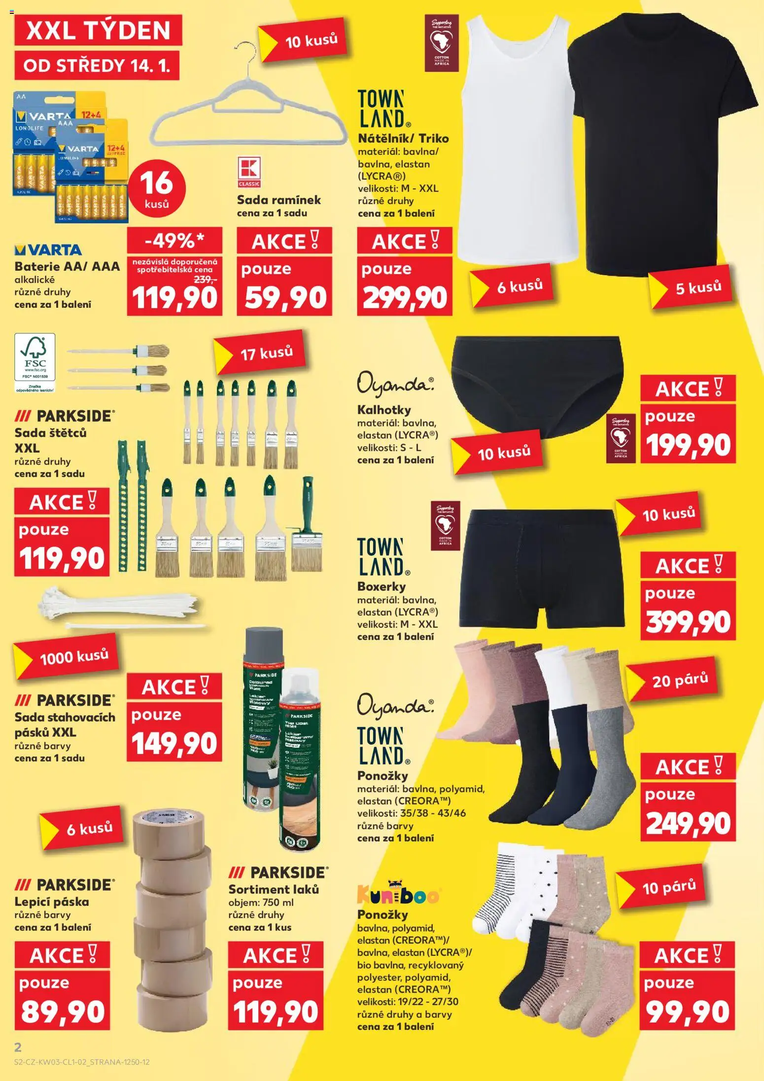 Kaufland leták - Ostrava od 14.01.2026 | Strana: 2 | Produkty: Kalhotky, Parkside, Boxerky, Baterie