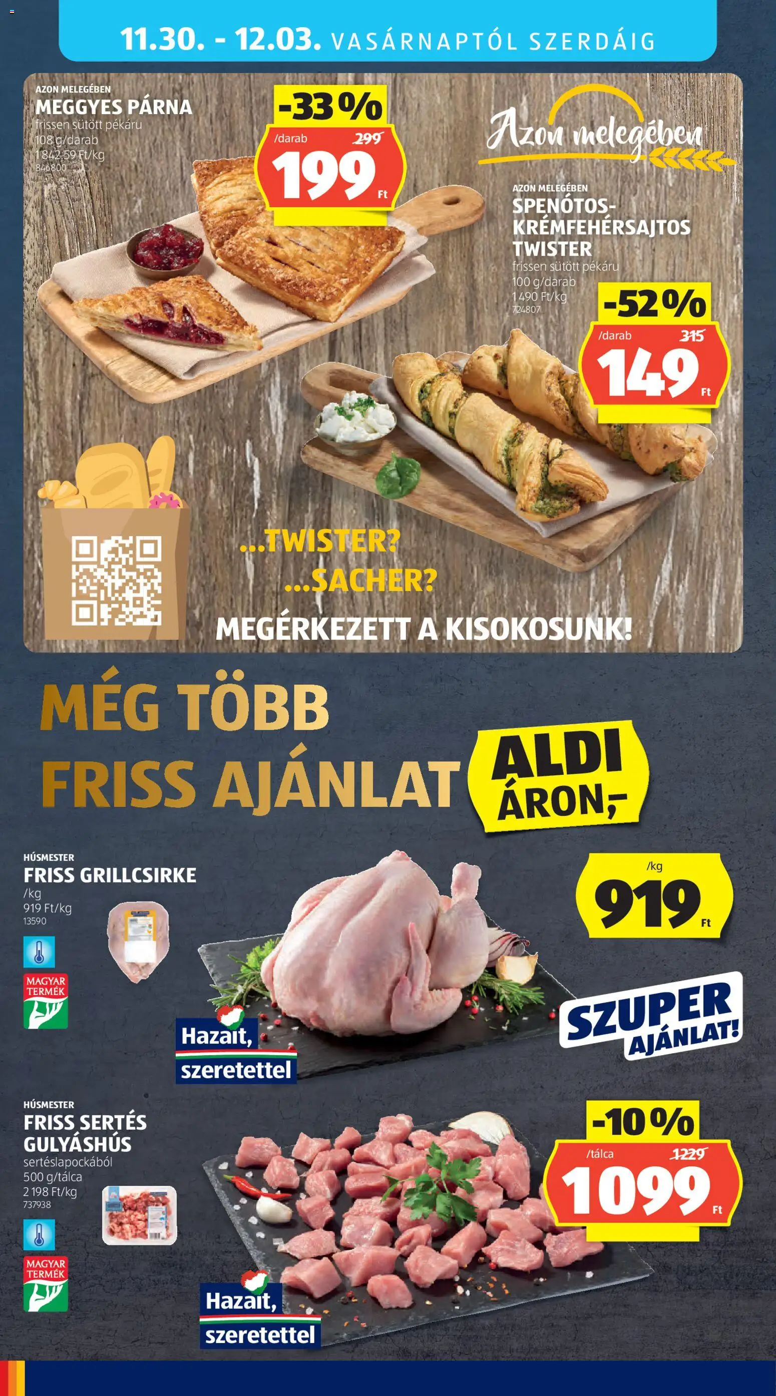 Aldi akciós ujság - amely érvényes a következő dátumtól: 27.11.2025 | Oldal: 40 | Termékek: Grillcsirke, Párna