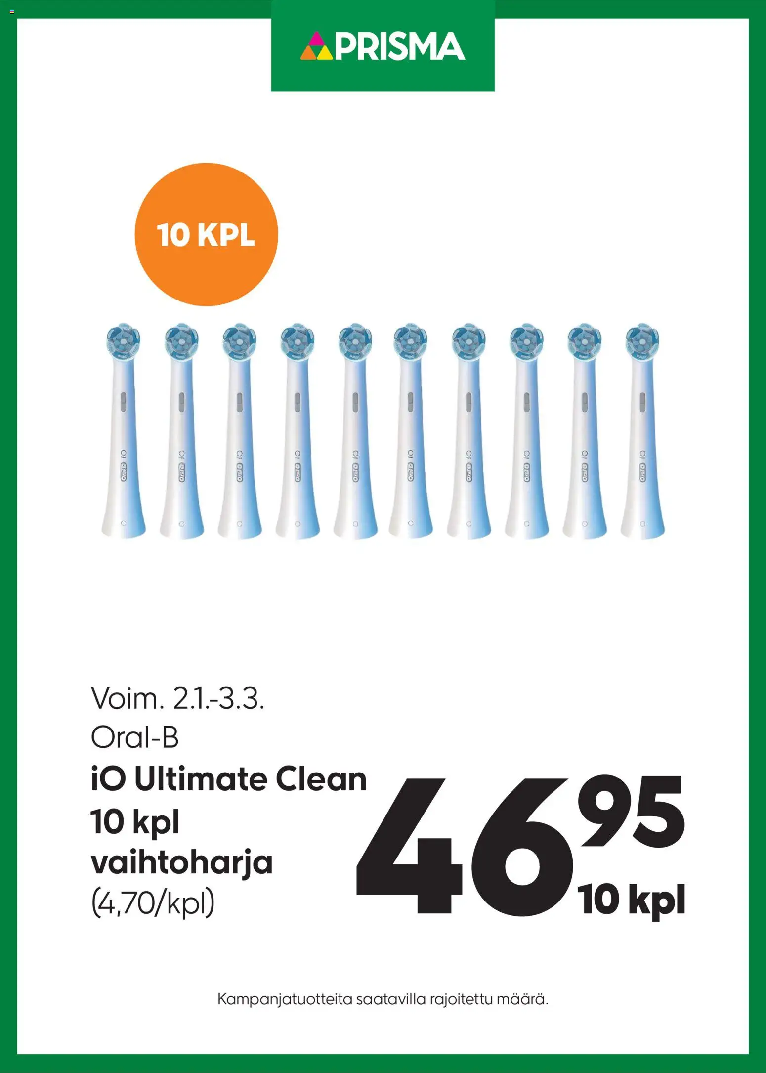Prisma tarjoukset Oral-B vaihtoharja – voimassa 02.03.2026 alkaen | Sivu: 1