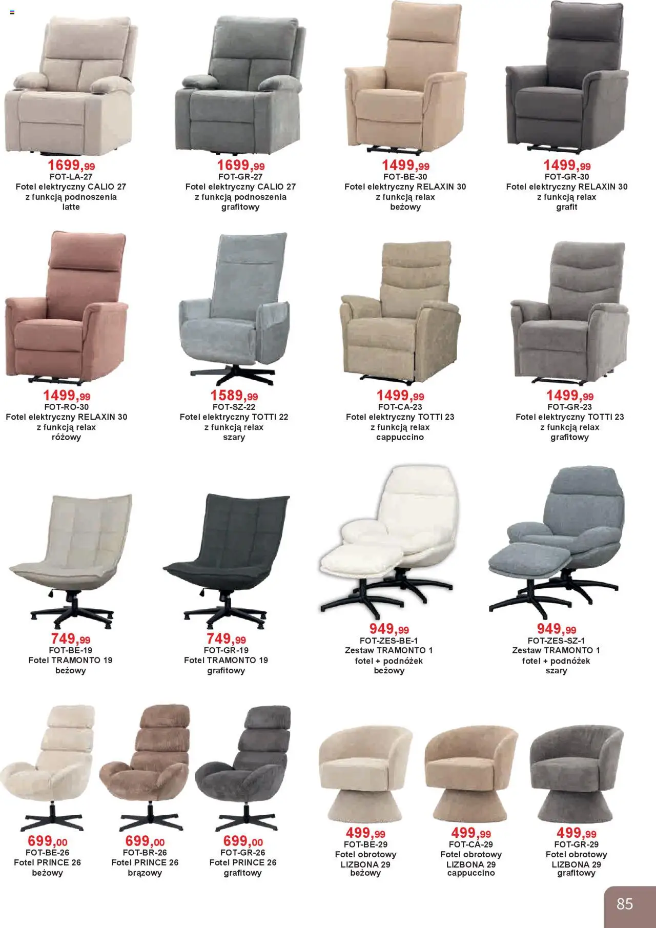 Bodzio Katalog od 01.10.2025 | Strona: 85 | Produkty: Cappuccino, Fotel
