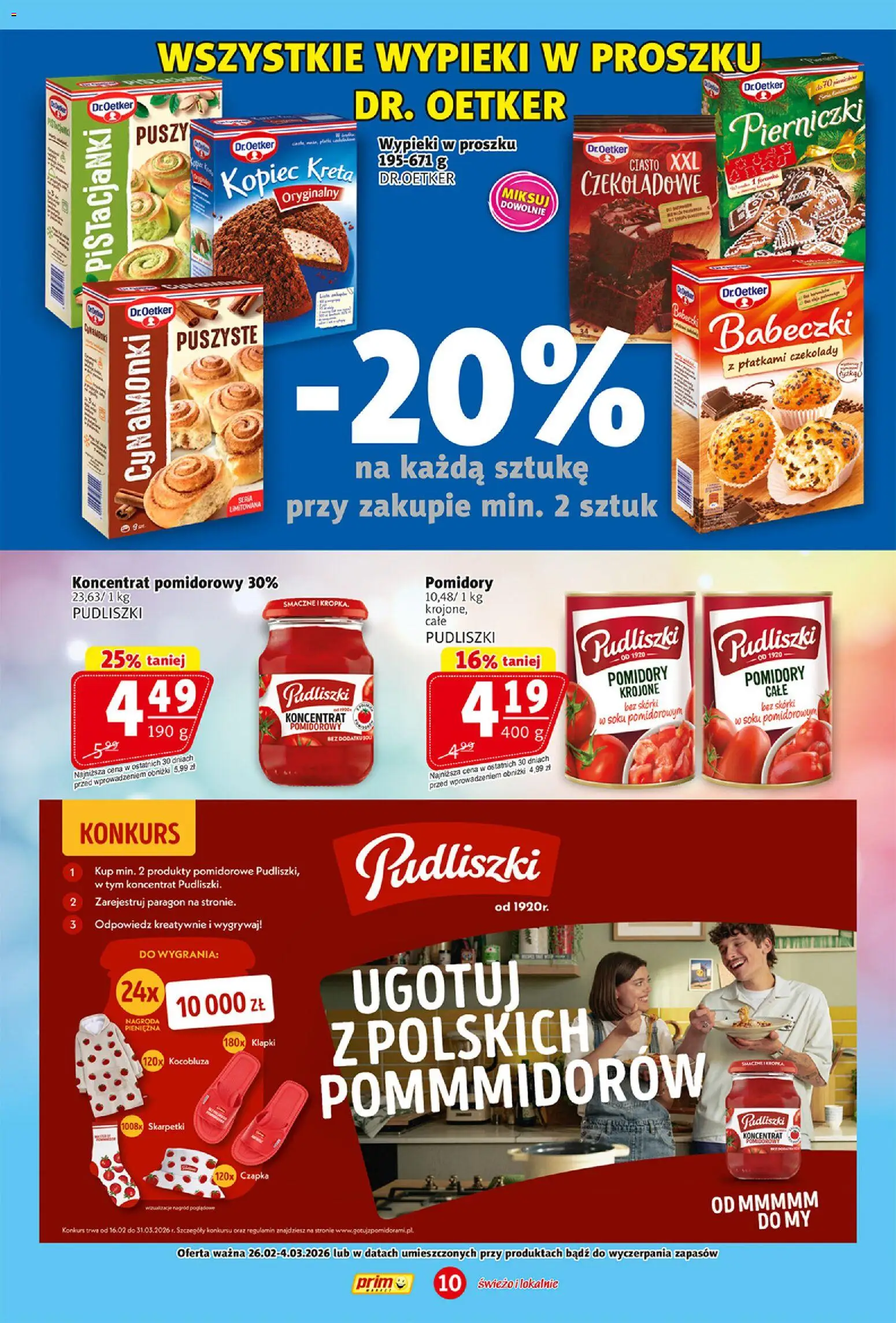 Prim Market Gazetka od 26.02.2026 | Strona: 10 | Produkty: Czapka, Skarpetki, Koncentrat pomidorowy, Pomidory