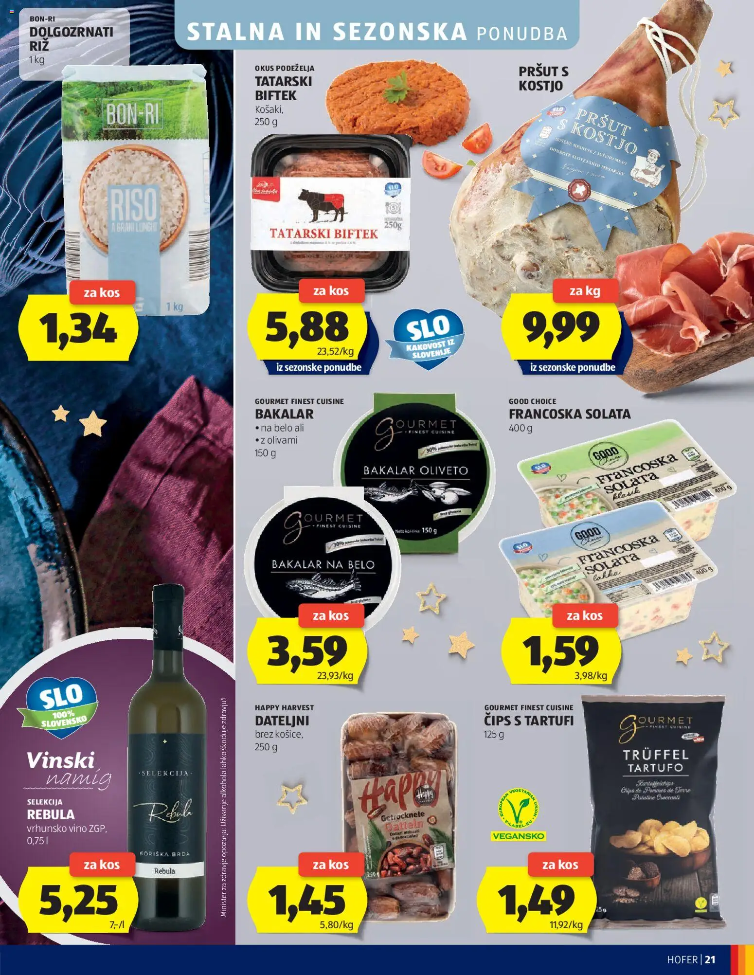 Novi Hofer katalog ponudbe – veljaven od 18.12.2025 | Stran: 21 | Izdelki: Pršut, Vino, Riz, Solata