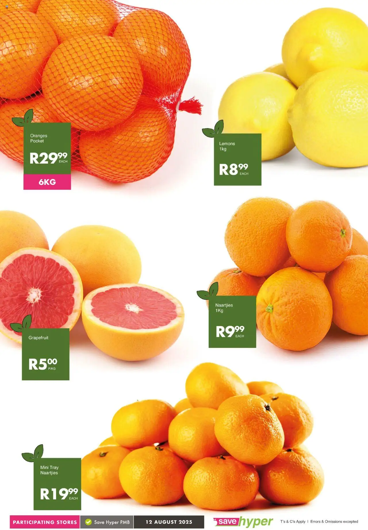 Save Market Day │ valid from 12.08.2025 | Page: 5 | Products: Tray, Oranges, Grapefruit