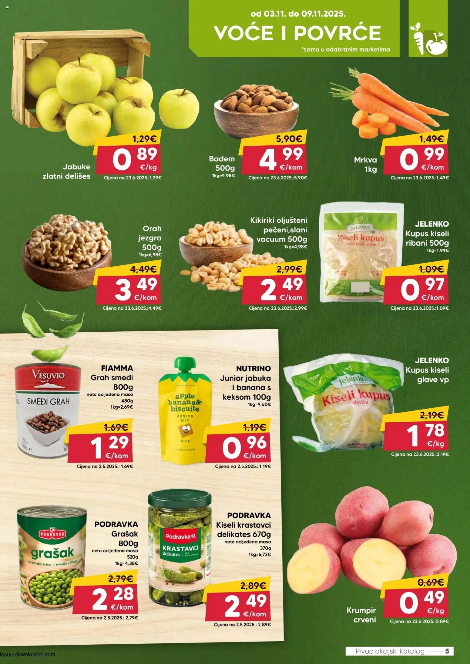 Pivac katalog | vrijedi od 03.11.2025 | Stranica: 5 | Proizvodi: Mrkva, Krumpir, Grašak, Kiseli krastavci