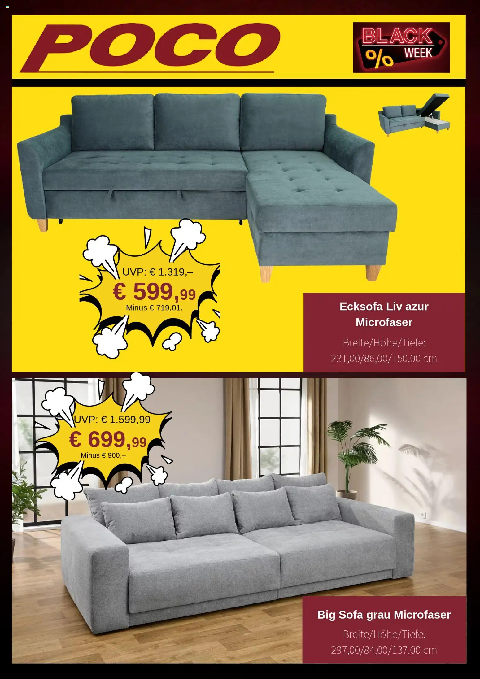 Poco - Black Friday – gültig ab 26.11.2025 | Seite: 2 | Produkte: Ecksofa, Sofa