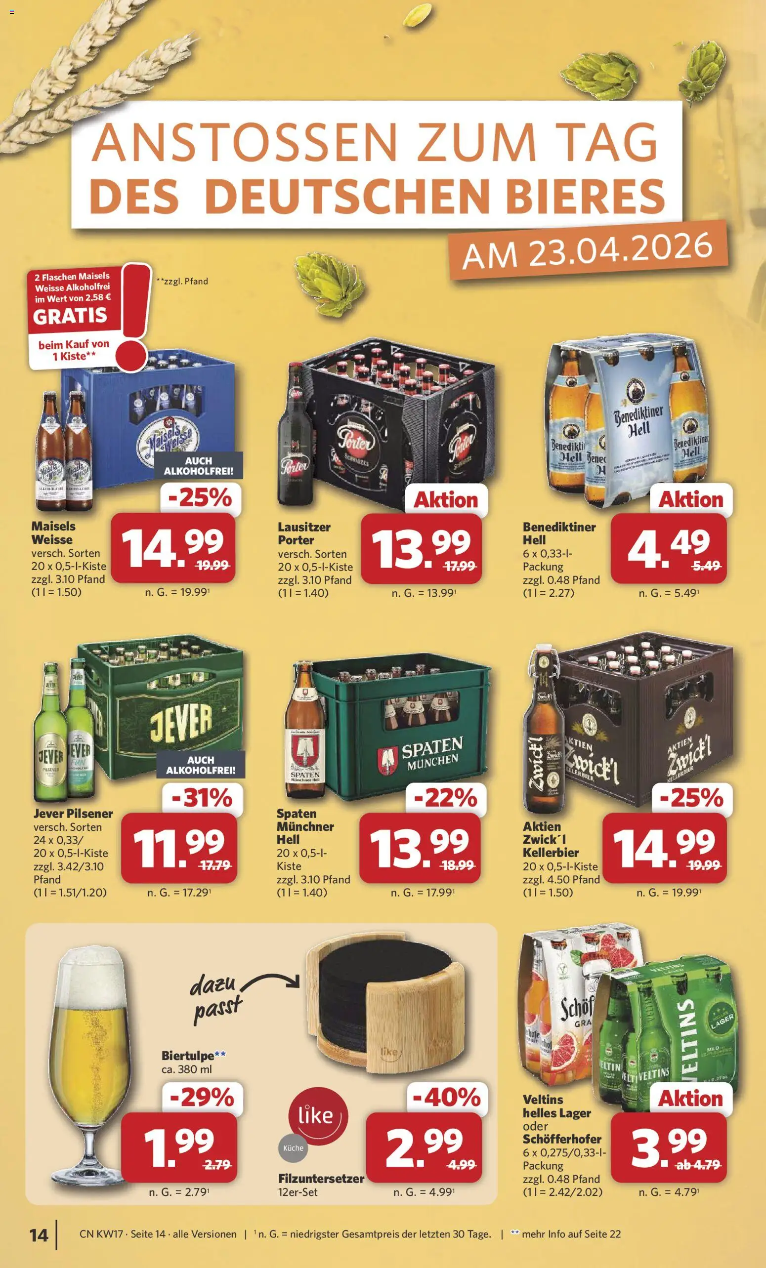 Combi Prospekt 	 – gültig ab 20.04.2026 | Seite: 14 | Produkte: Küche, Benediktiner hell, Jever, Veltins