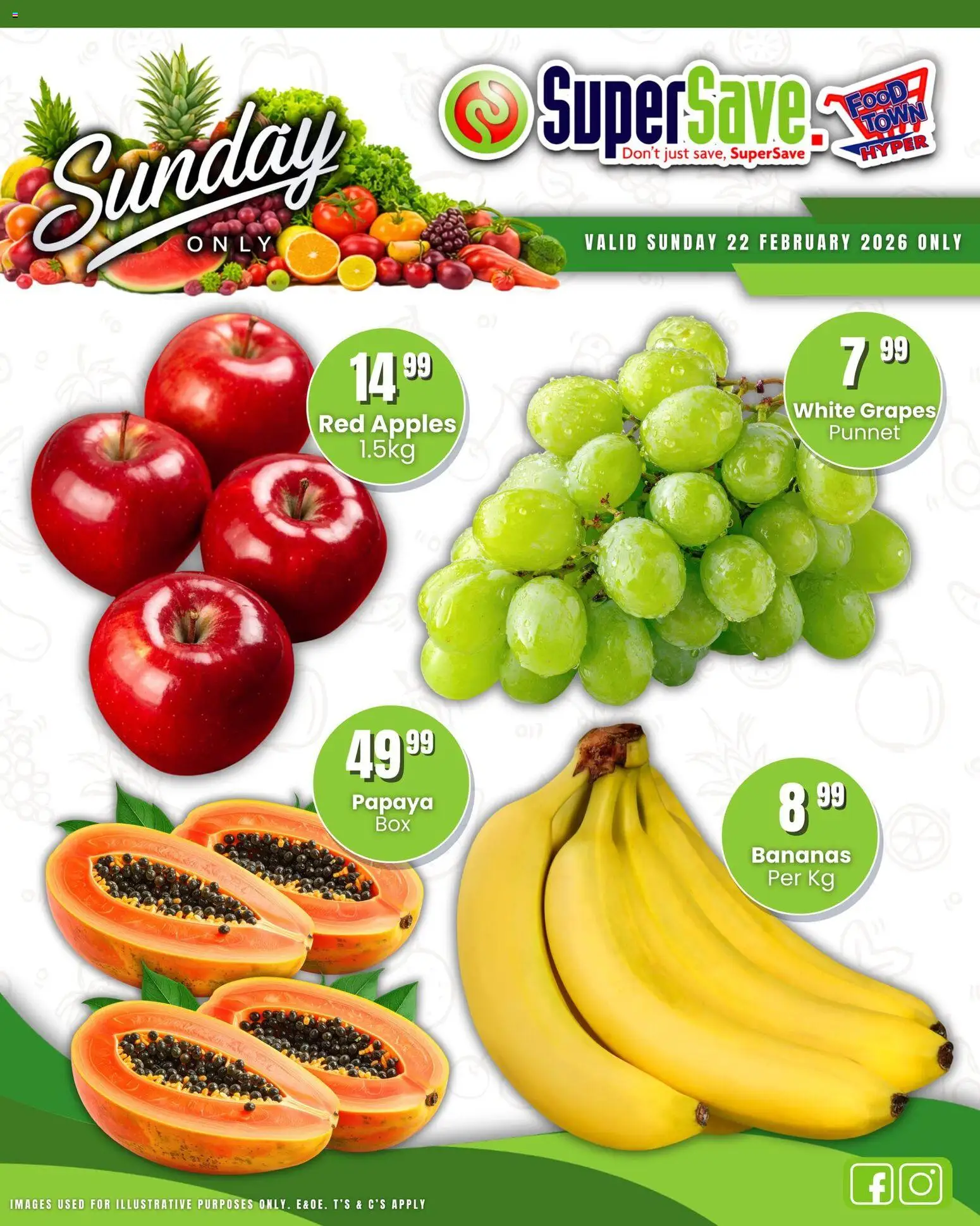 New Super Save catalogue – valid from 22.02.2026 | Page: 14 | Products: Apples, Bananas, Grapes