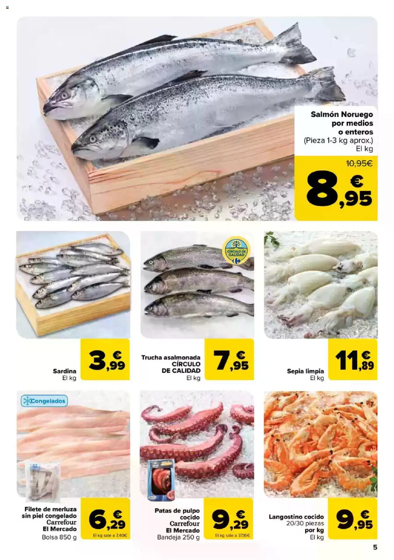 Carrefour folleto │ válido desde el 08.08.2025 | Página: 5 | Productos: Bolsa, Filete, Bandeja, Langostino