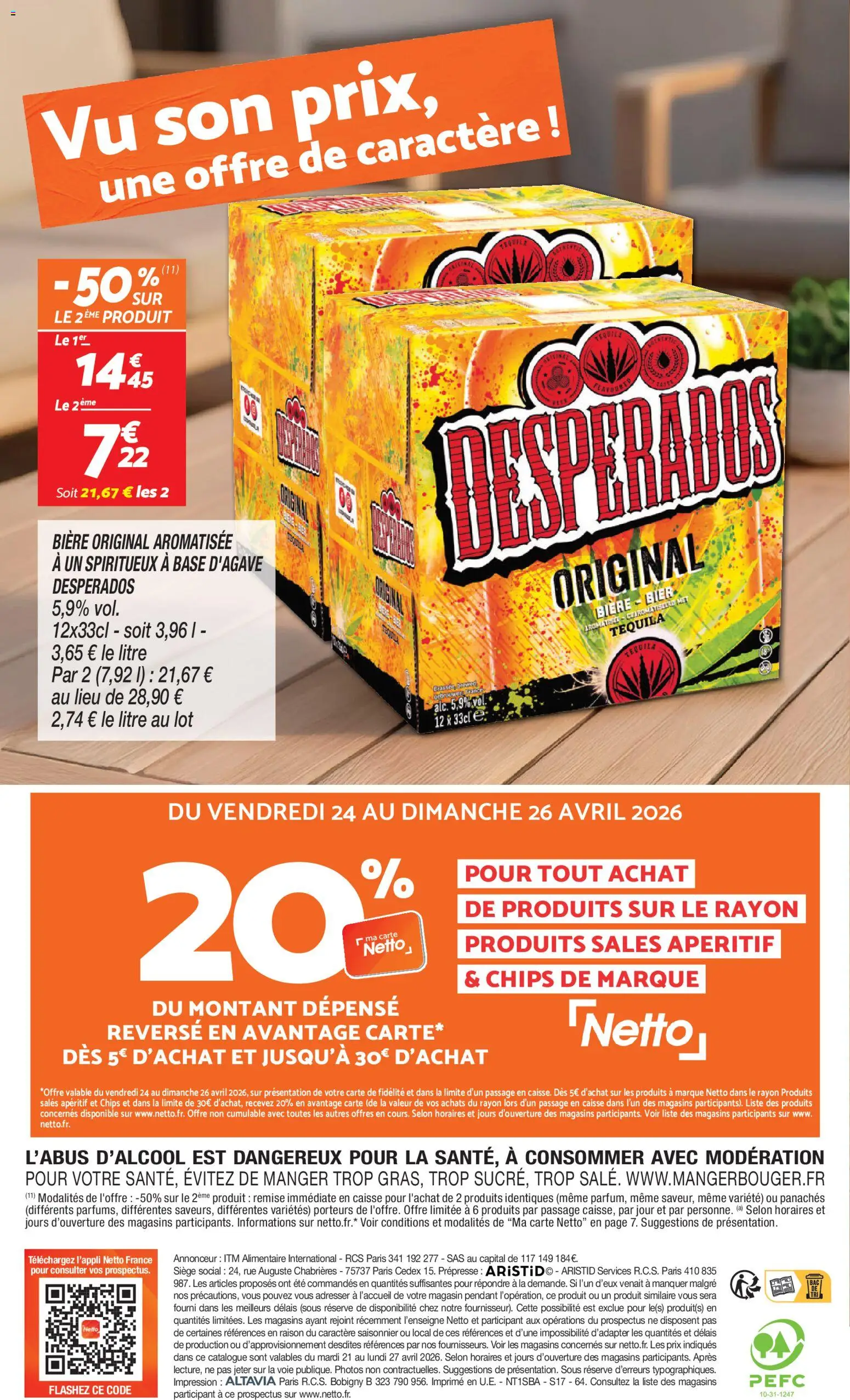 {H1} | Page: 16 | Produits: Desperados, Base, Tequila, Chips