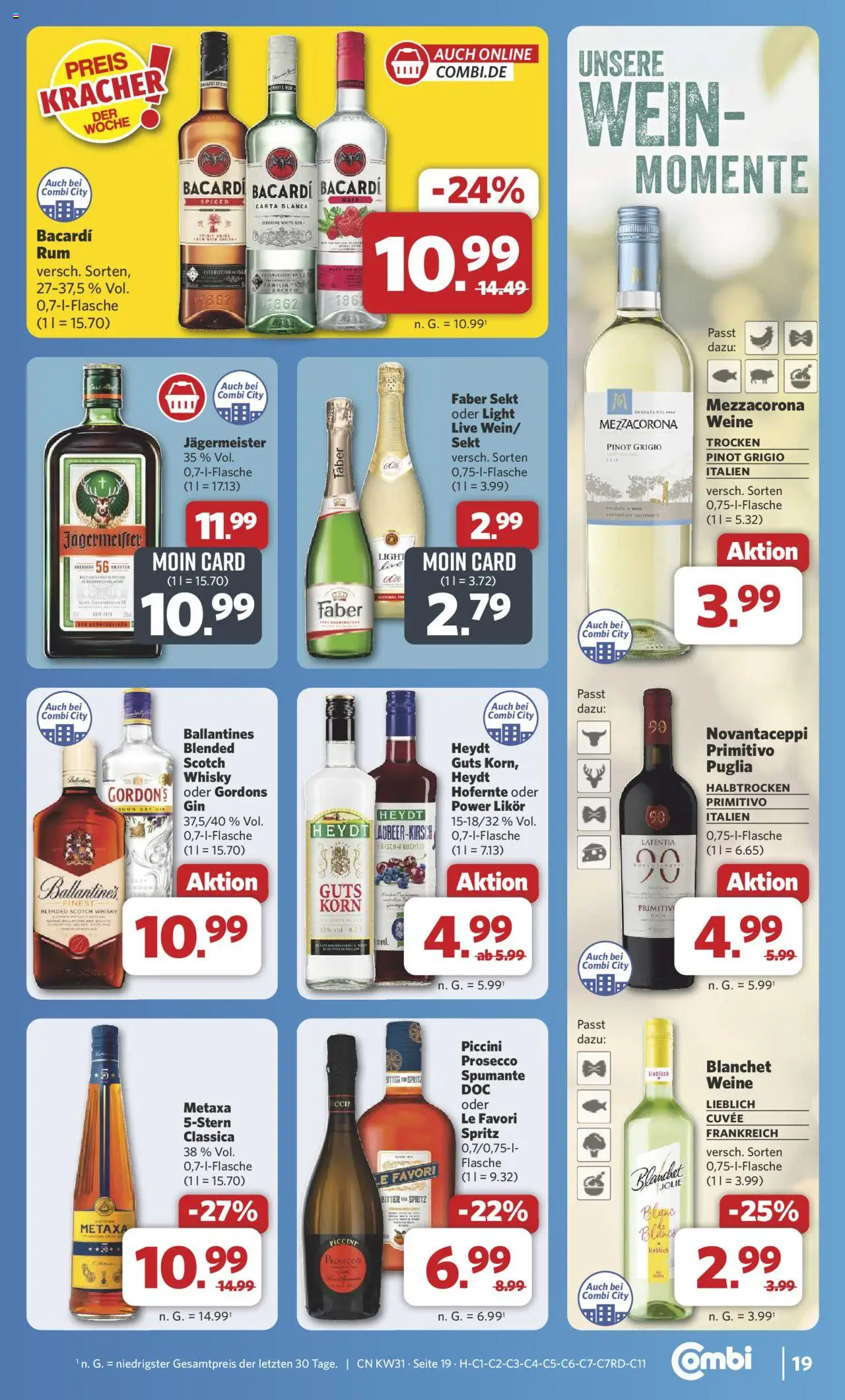 Combi Prospekt 	 - gültig ab dem 28.07.2025 | Seite: 25 | Produkte: Likör, Metaxa, Prosecco, Jägermeister