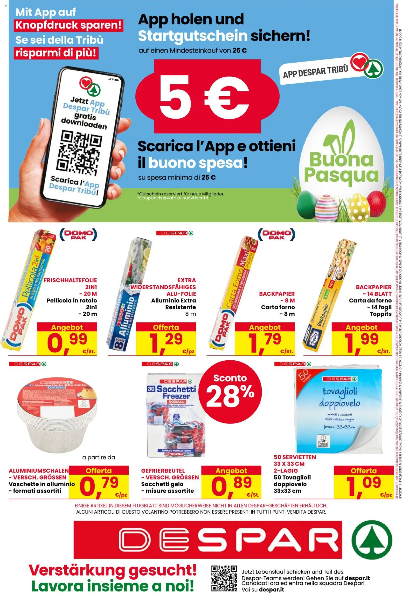 Volantino Despar del 26.03.2026 | Pagina: 20 | Prodotti: Microonde, Freezer, Carta forno, Vaschette