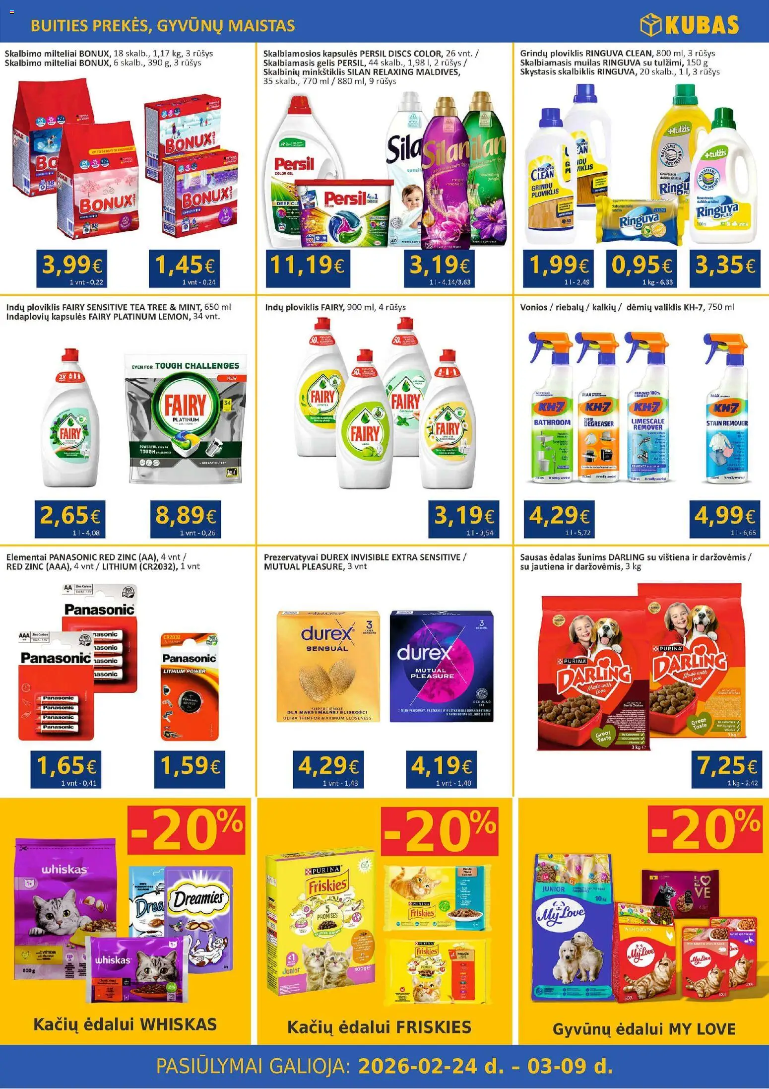 Kubas akcijos nuo 24.02.2026 | Puslapis: 11 | Prekių: Muilas, Vištiena, Skalbimo milteliai, Ploviklis