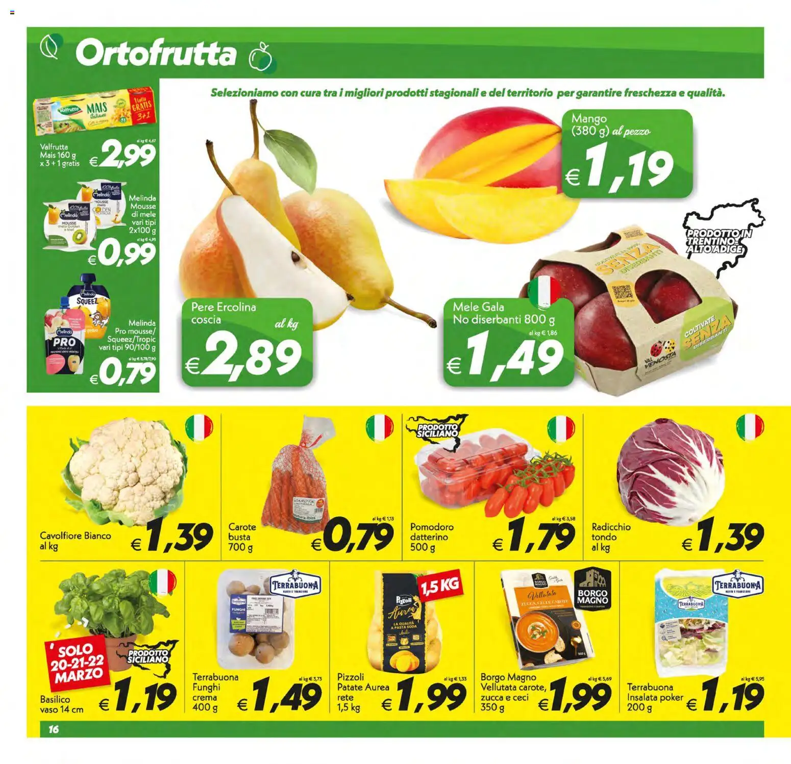 Volantino SuperConveniente del 17.03.2026 | Pagina: 16 | Prodotti: Crema, Mele, Pomodoro, Pasta