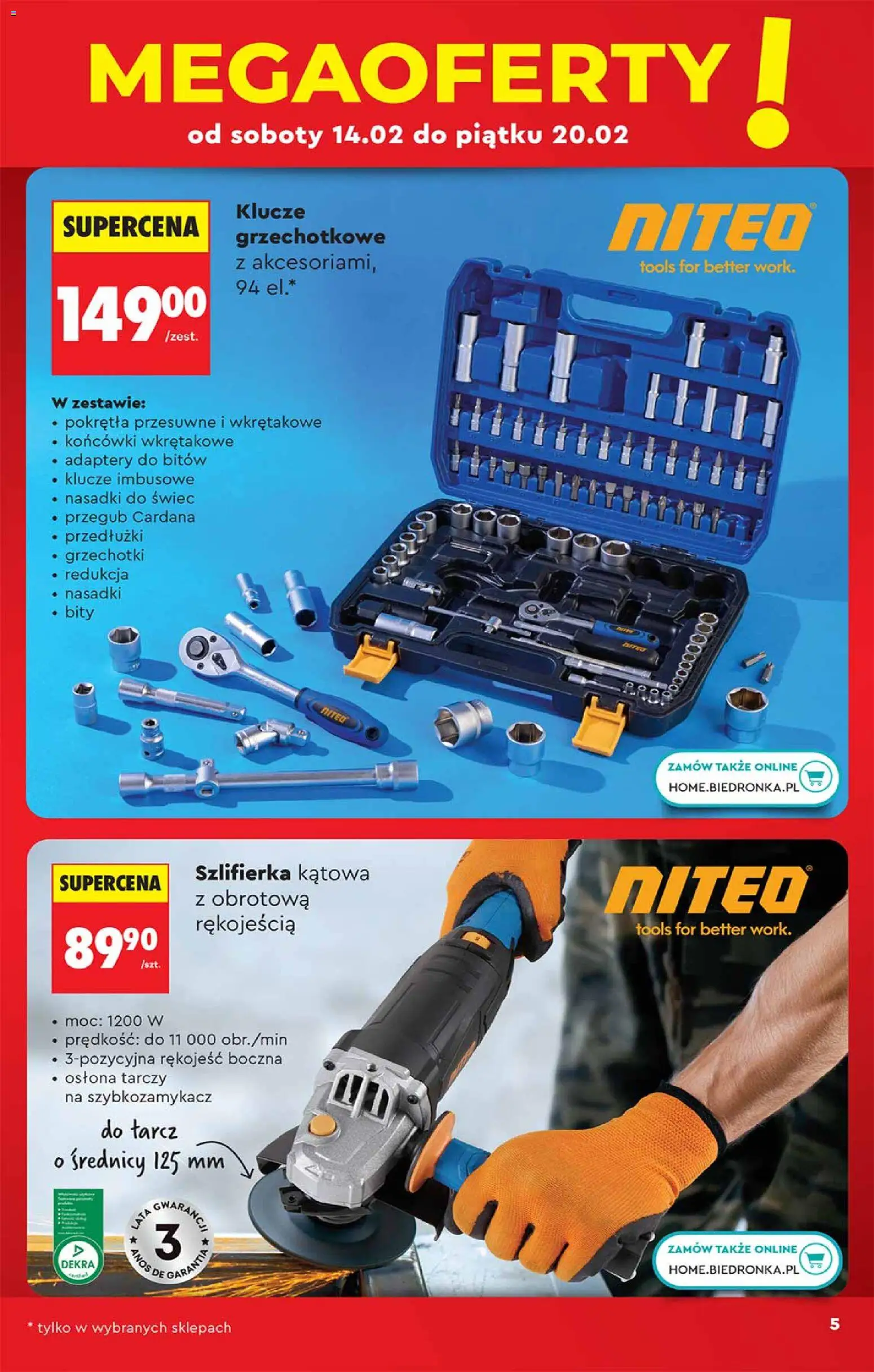 Biedronka gazetka - Hity i inspiracje od 14.02.2026 | Strona: 5 | Produkty: Szlifierka
