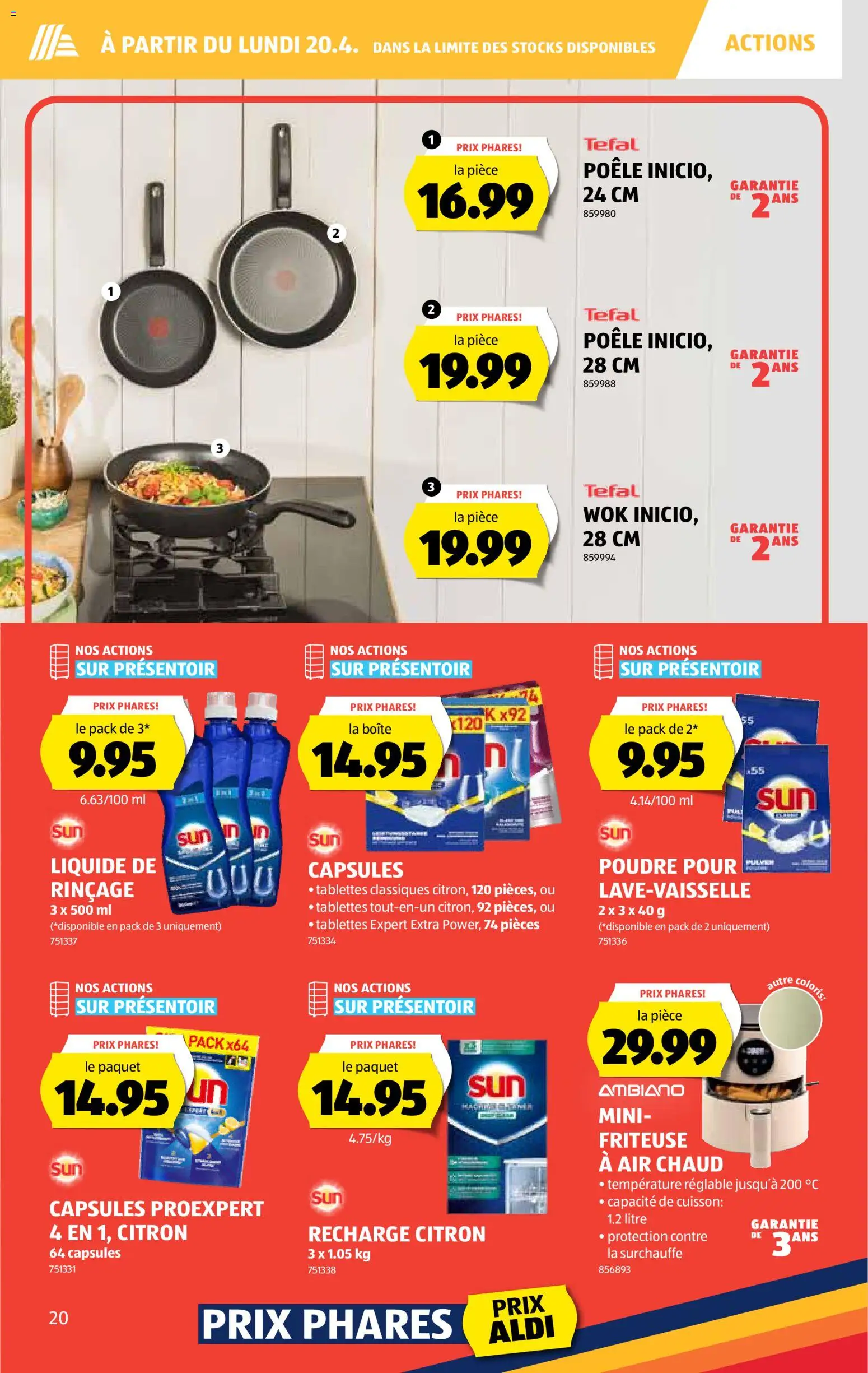 Aldi aktionen FR – gültig ab 16.04.2026 | Seite: 21 | Produkte: Friteuse, Pulver, Wok