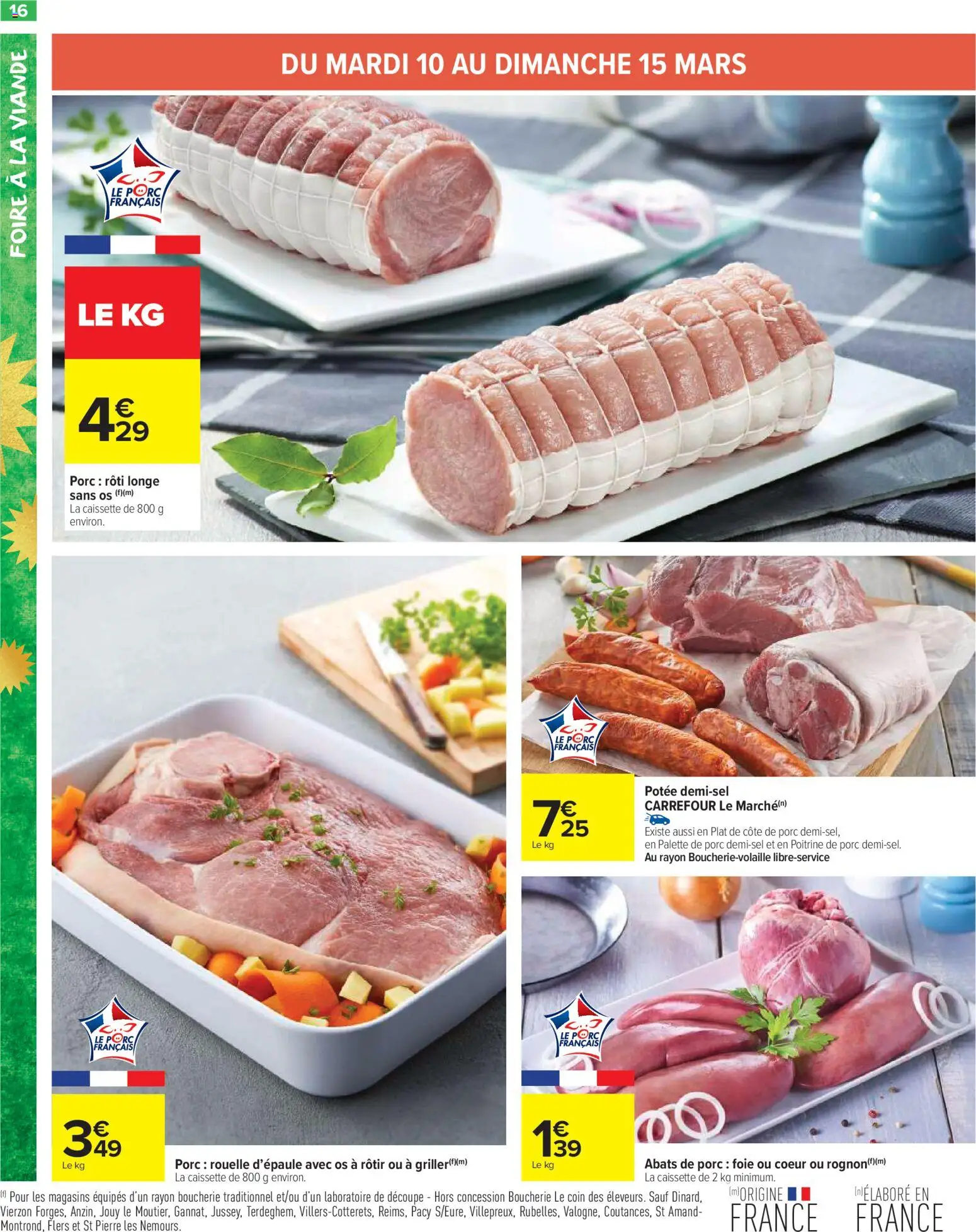 {H1} | Page: 18 | Produits: Poitrine de porc, Viande, Porc, Palette de porc
