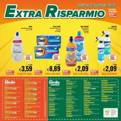 Anteprima del volantino Famila Extra Risparmio catalogo valido a partire dal 11.02.2026 | Pagina: 4 | Prodotti: Ammorbidente, Detergente, Lavatrice, Profumo
