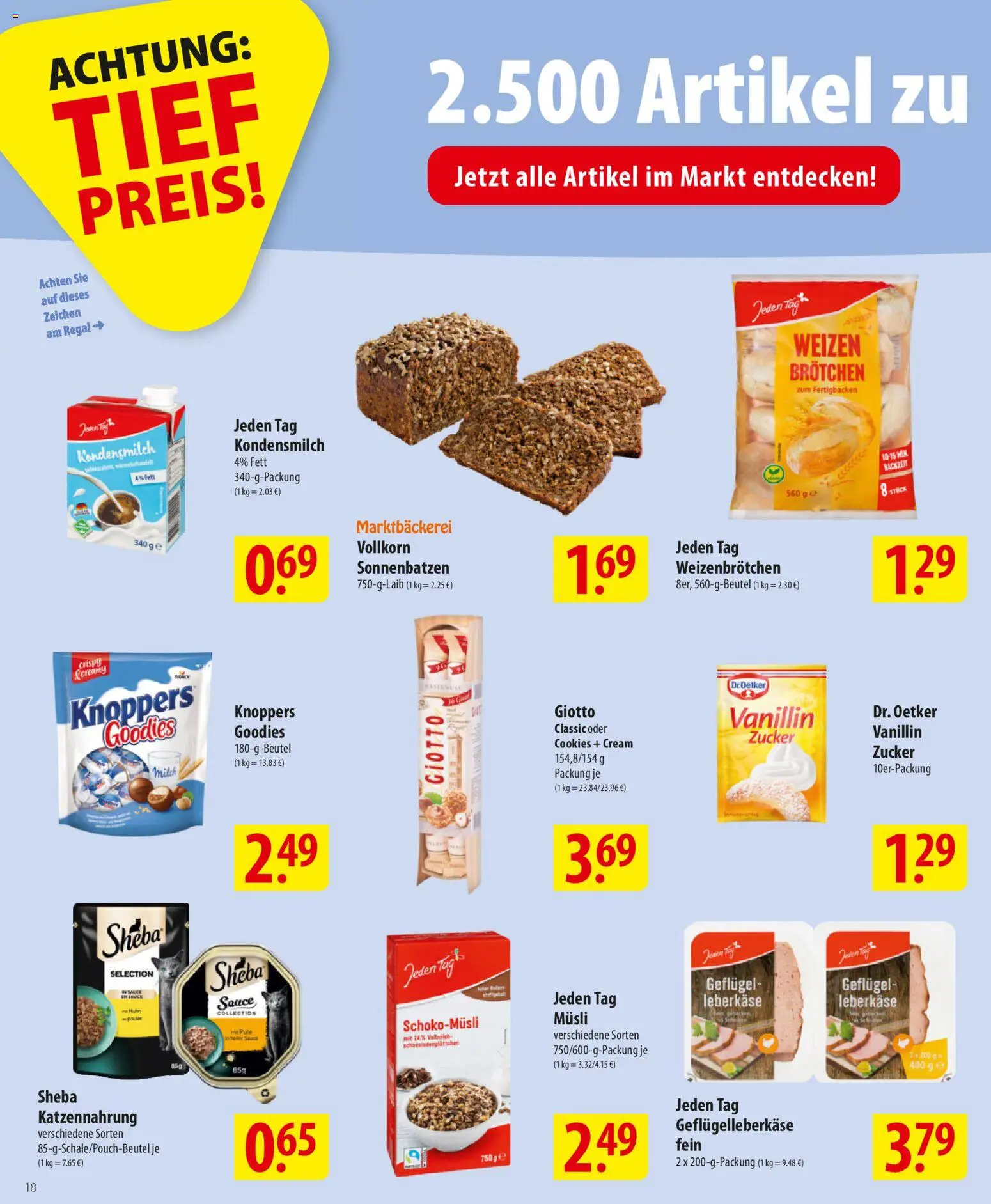 Famila Prospekt 	 – gültig ab 26.01.2026 | Seite: 18 | Produkte: Musli, Regal, Zucker, Leberkase