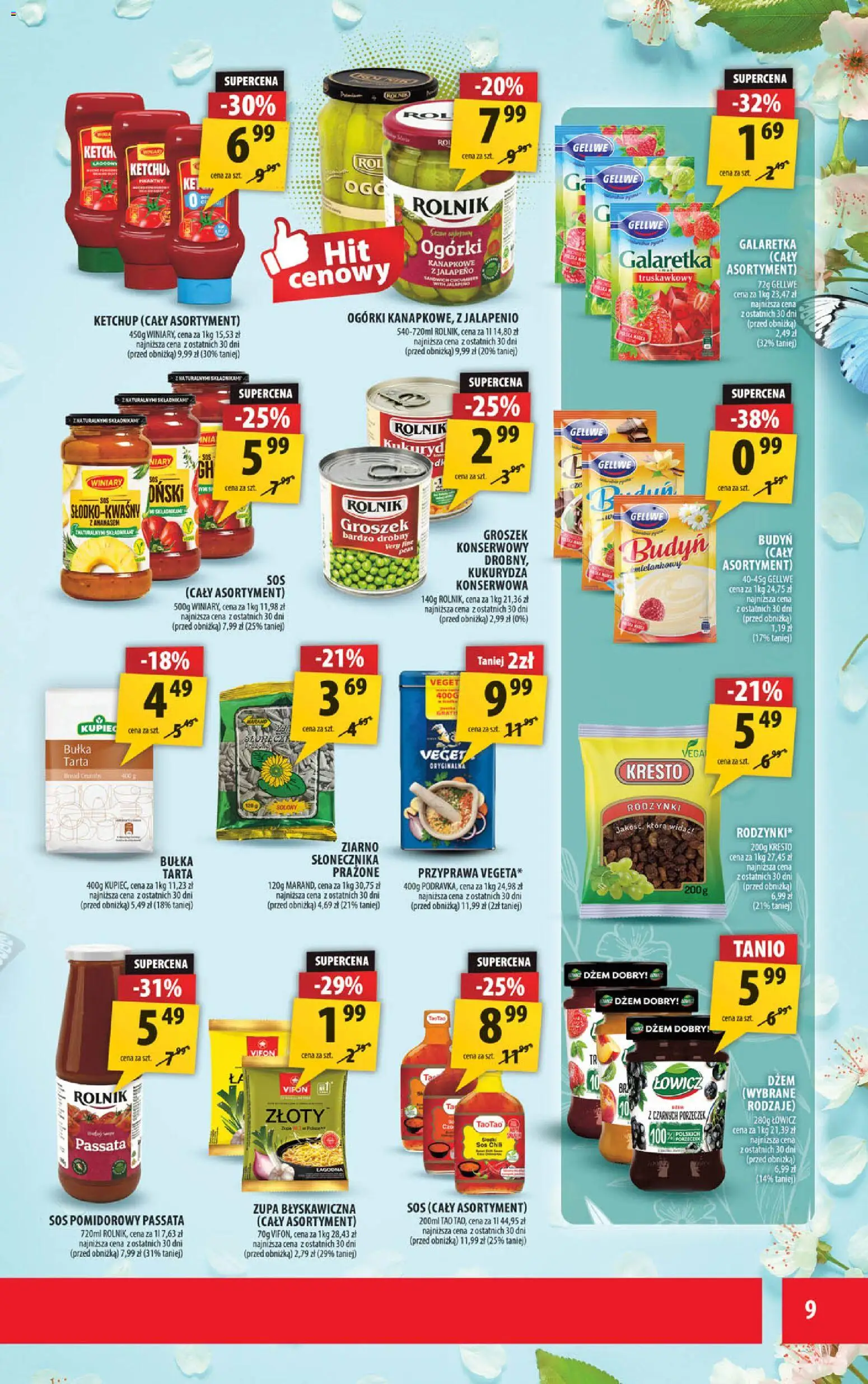 Arhelan gazetka od 08.04.2026 | Strona: 9 | Produkty: Ketchup, Ogórki, Rodzynki, Sos