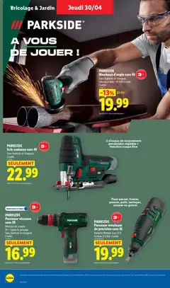 LIDL - Prévisualisation de PARKSIDE Meuleuse d'angle sans fil, Sans batterie ni chargeur. Vitesse à vide: 19 000 tr/min. L'unité. valide à partir de 30.04.2026 | Page: 30