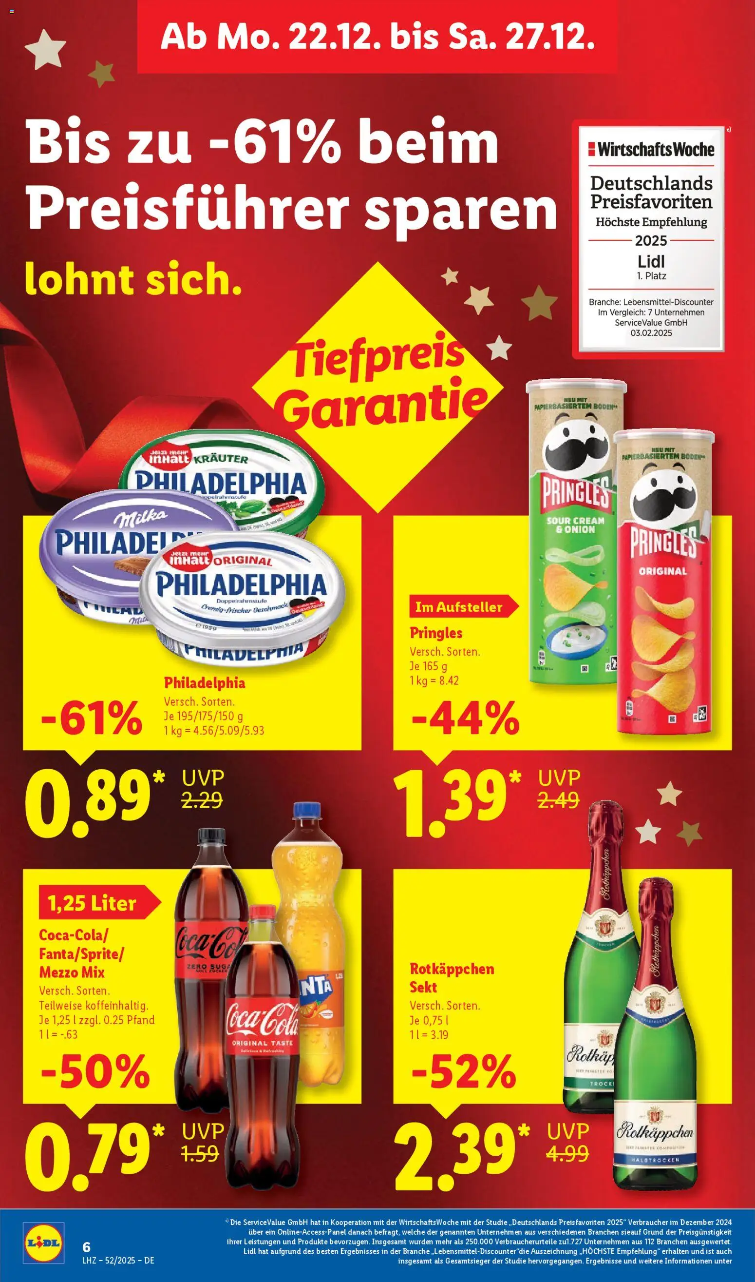 Lidl - Prospekt – gültig ab 22.12.2025 | Seite: 12 | Produkte: Rotkappchen sekt, Sekt, Rotkäppchen, Pringles