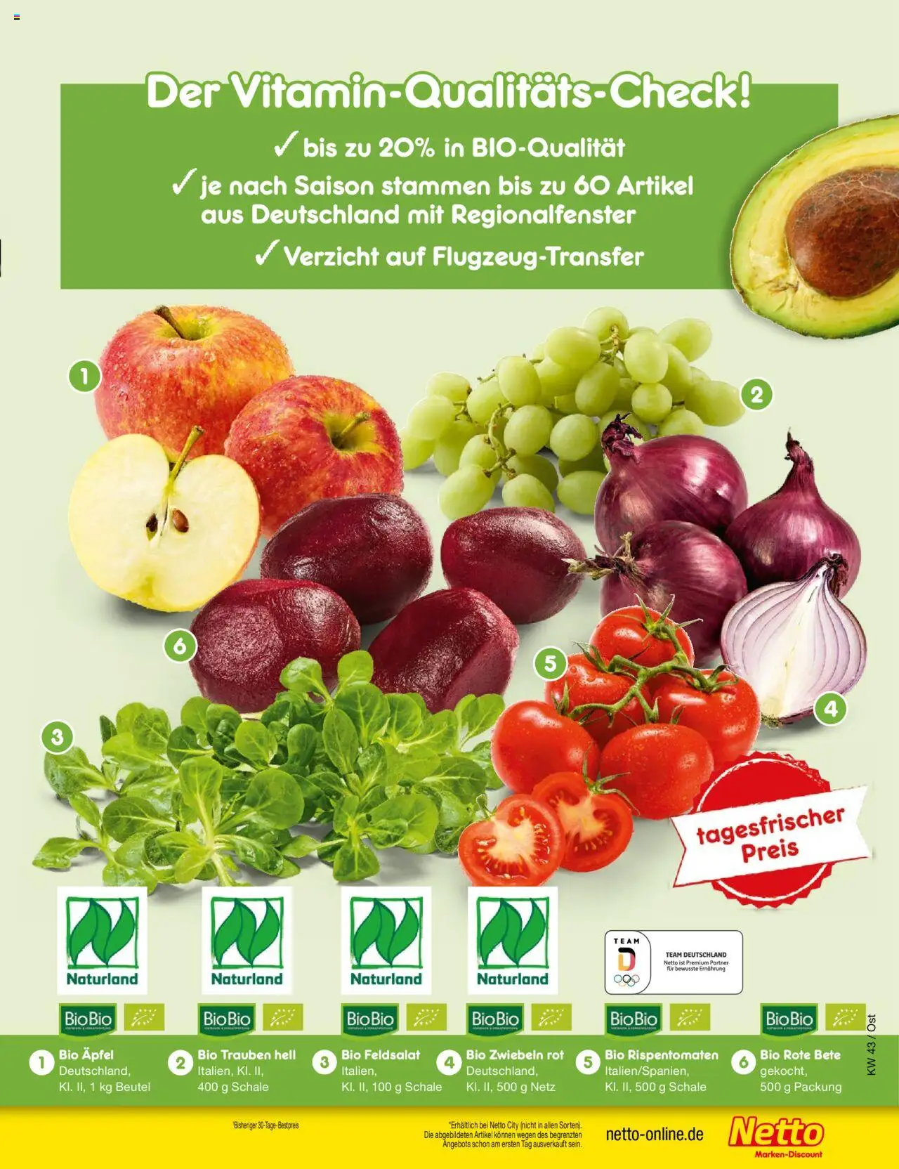 Netto Marken-Discount Prospekt 	 – gültig ab 20.10.2025 | Seite: 9 | Produkte: Trauben, Äpfel, Zwiebeln