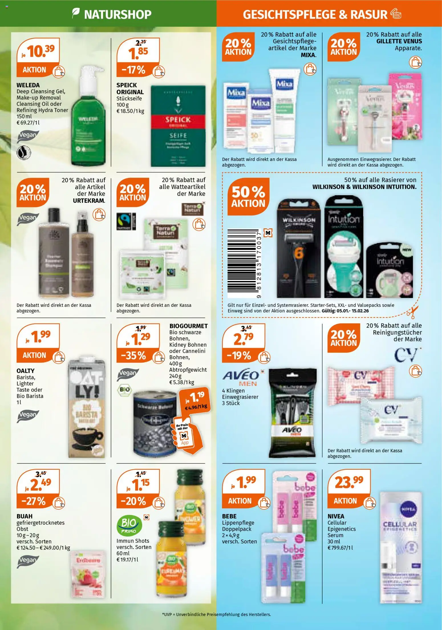 Müller Flugblatt gültig ab 05.01.2026 | Seite: 3 | Produkte: Obst, Rasierer, Seife, Reinigungstücher