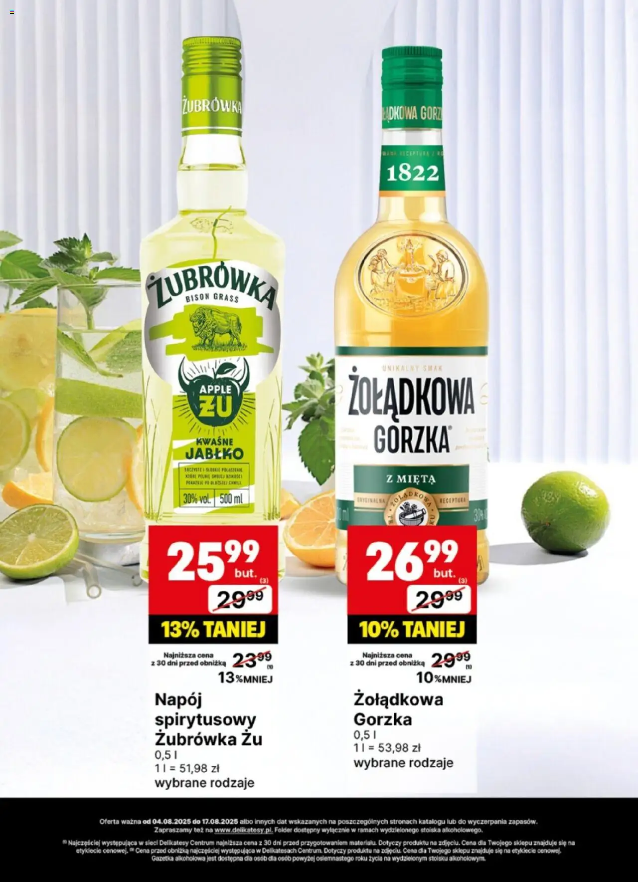 Delikatesy Centrum Gazetka - DeliBarek od 04.08.2025 | Strona: 21 | Produkty: Delikatesy, Mięta, Żubrówka