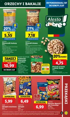 Lidl Gazetka od 07.07.2025 | Strona: 47 | Produkty: Chrupki, Chrupki orzechowe, Orzeszki ziemne, Słonecznik łuskany