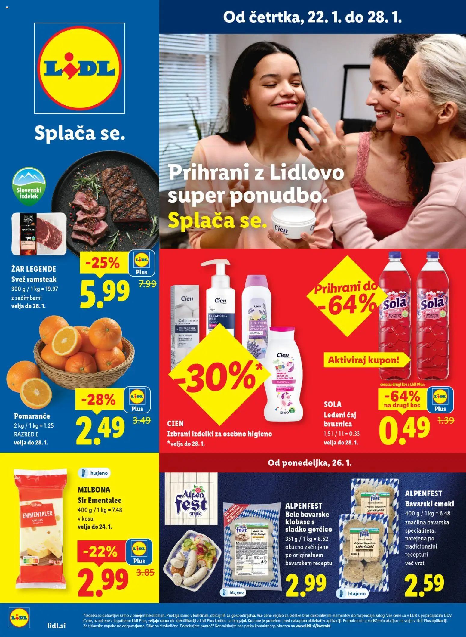 Novi Lidl katalog ponudbe – veljaven od 22.01.2026 | Stran: 1 | Izdelki: Zar, Kos, Pomarance, Klobase