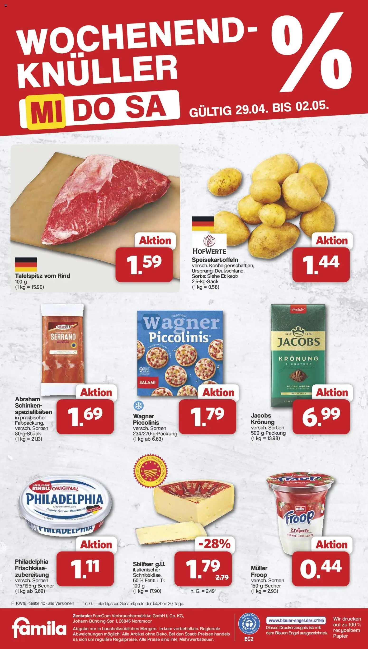 Famila Nordwest Prospekt 	 – gültig ab 27.04.2026 | Seite: 41 | Produkte: Froop, Tafelspitz, Philadelphia, Frischkase