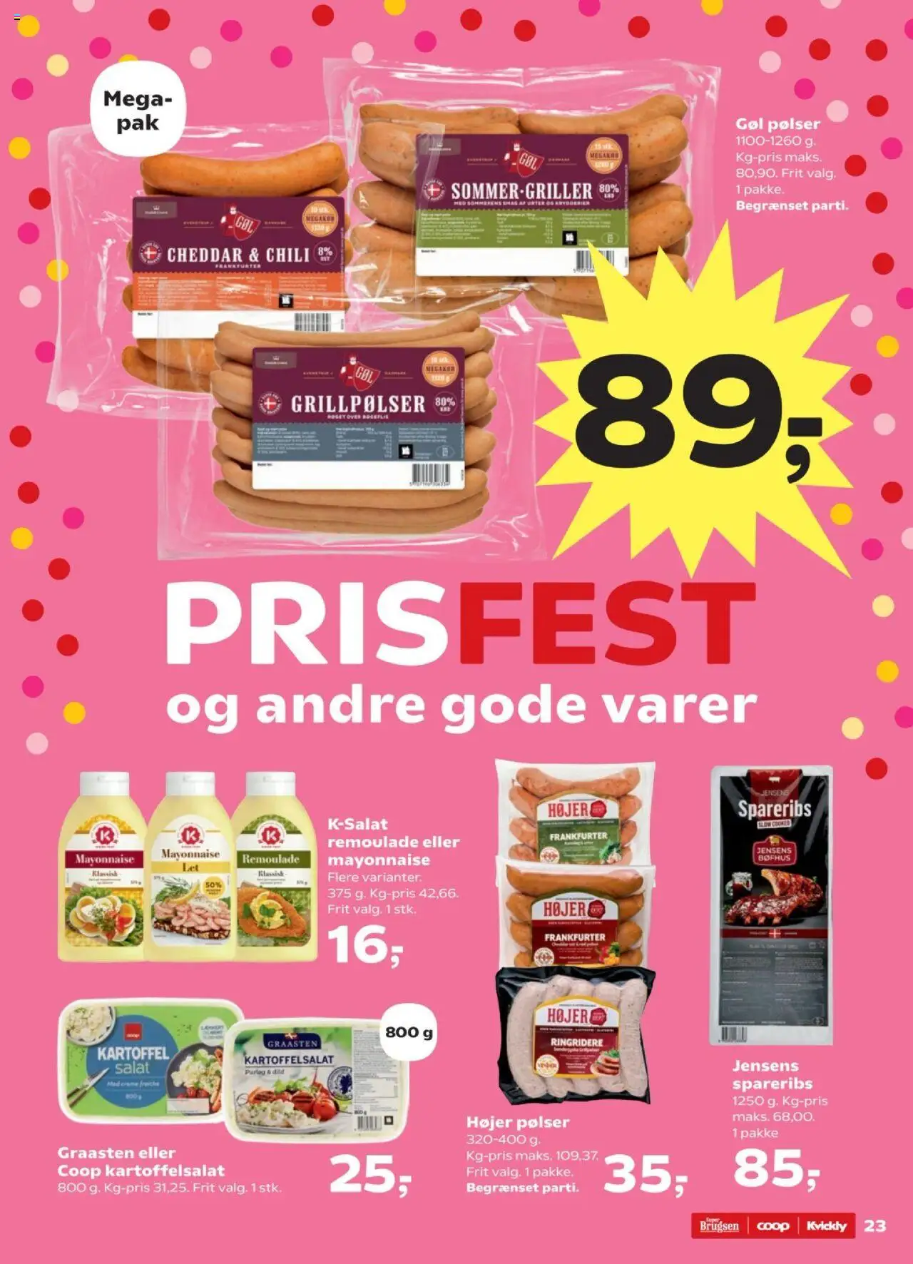 Kvickly Tilbudsavis gyldig fra 08.08.2025 | Side: 23 | Produkter: Creme, Creme fraiche, Spareribs, Remoulade
