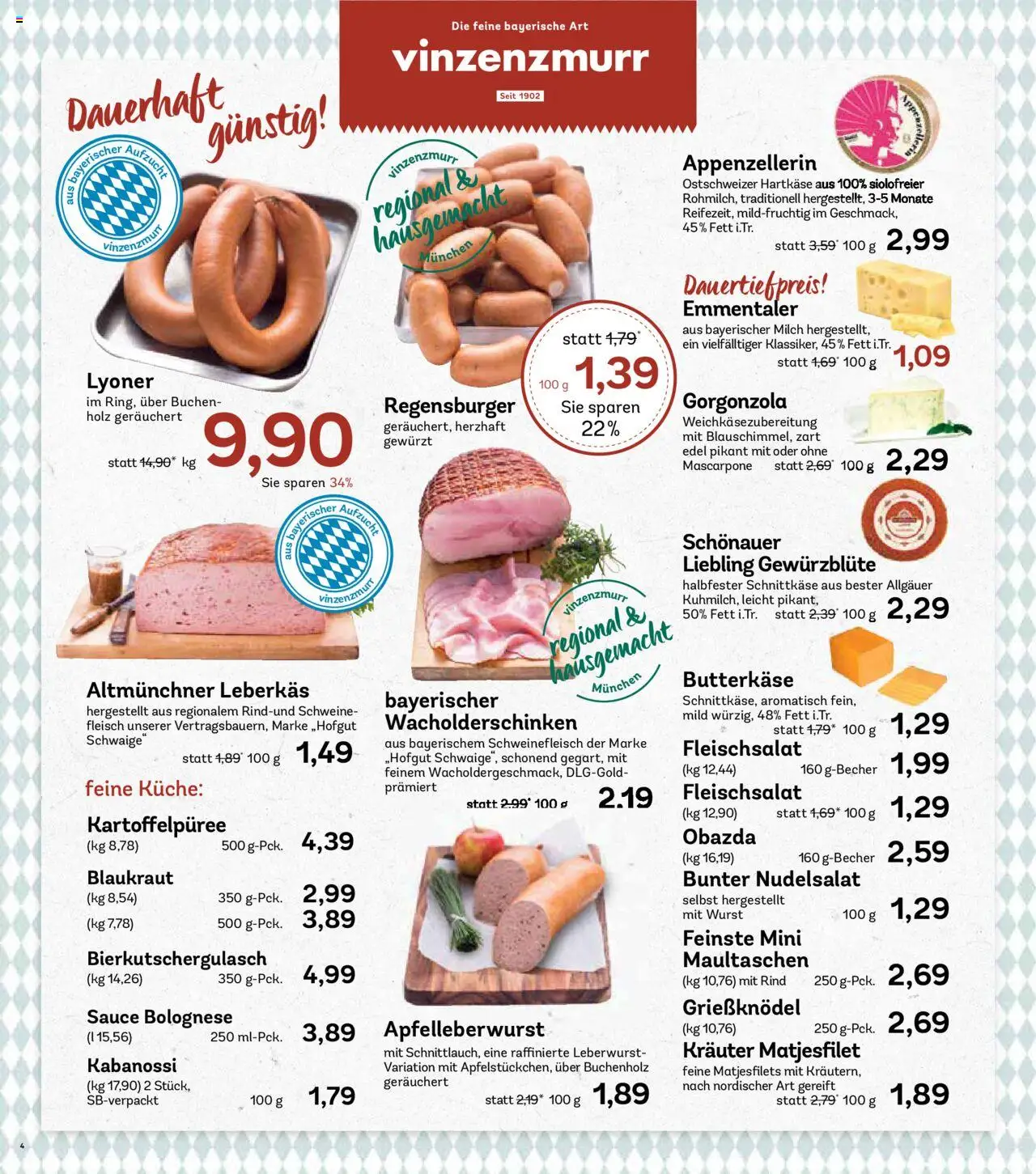 AEZ Prospekt 	 – gültig ab 13.10.2025 | Seite: 4 | Produkte: Mascarpone, Küche, Maultaschen, Fleisch