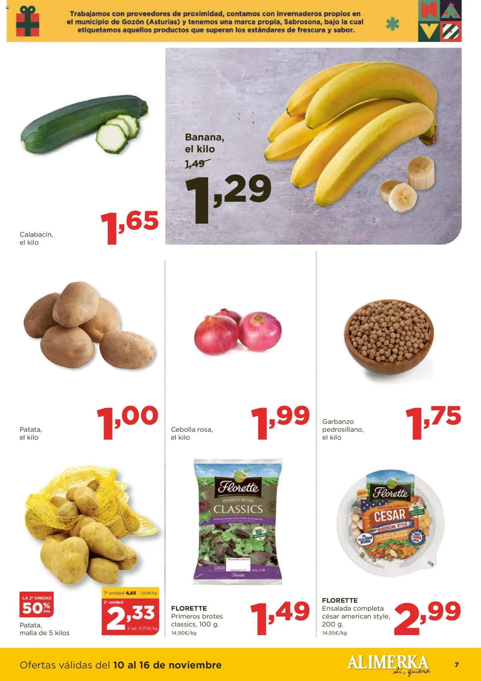 Alimerka folleto Castilla y León │ válido desde el 10.11.2025 | Página: 7 | Productos: Ensalada, Παγωμένο τσάι