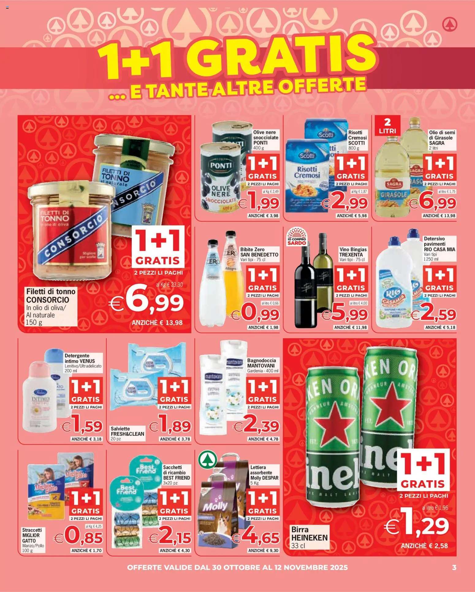 Volantino Eurospar del 30.10.2025 | Pagina: 3 | Prodotti: Birra, Detergente intimo, Detergente, Vino