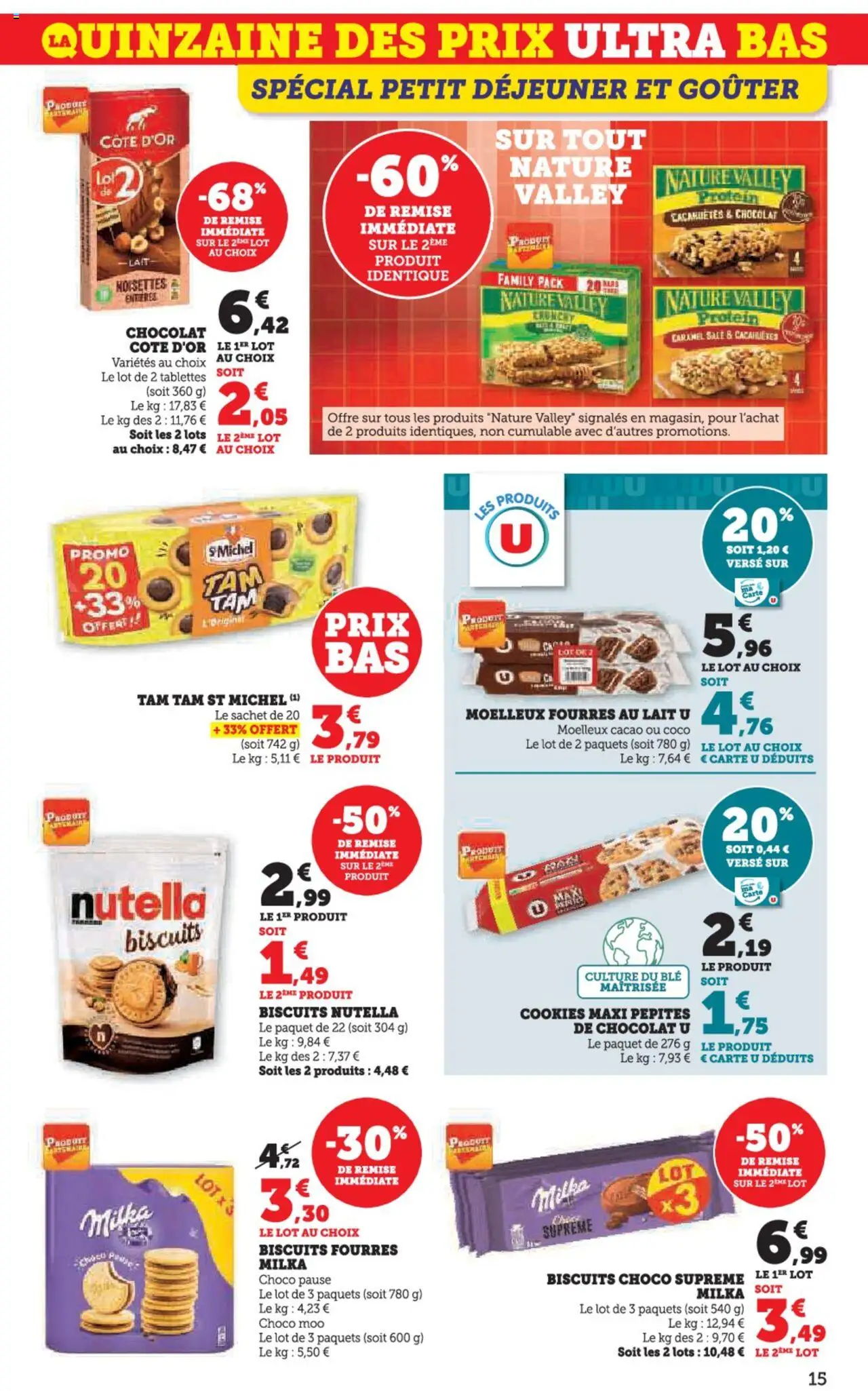  | Page: 15 | Produits: Cookies, Lait, Chocolat, Biscuits