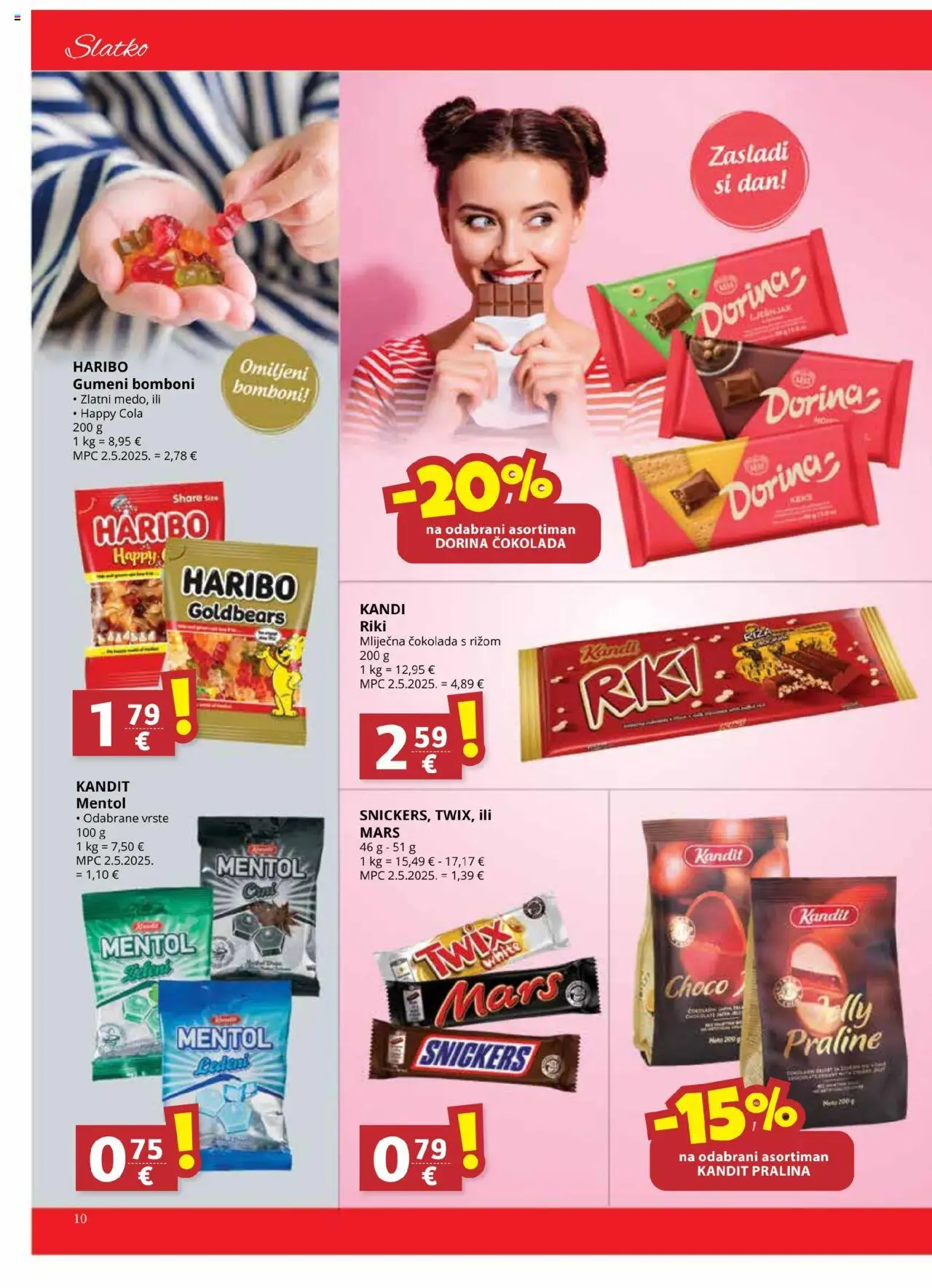 Ribola katalog | vrijedi od 20.08.2025 | Stranica: 10 | Proizvodi: Praline, Snickers, Bomboni, Keks