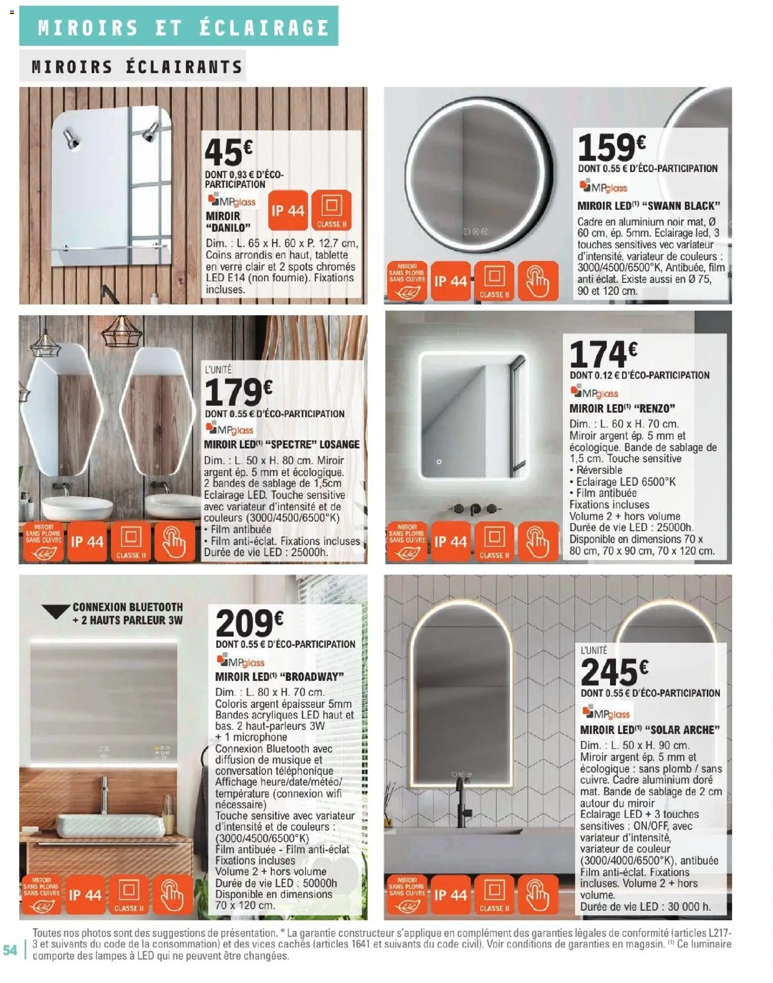 {H1} | Page: 54 | Produits: Tablette, Microphone, Miroir, Cadre