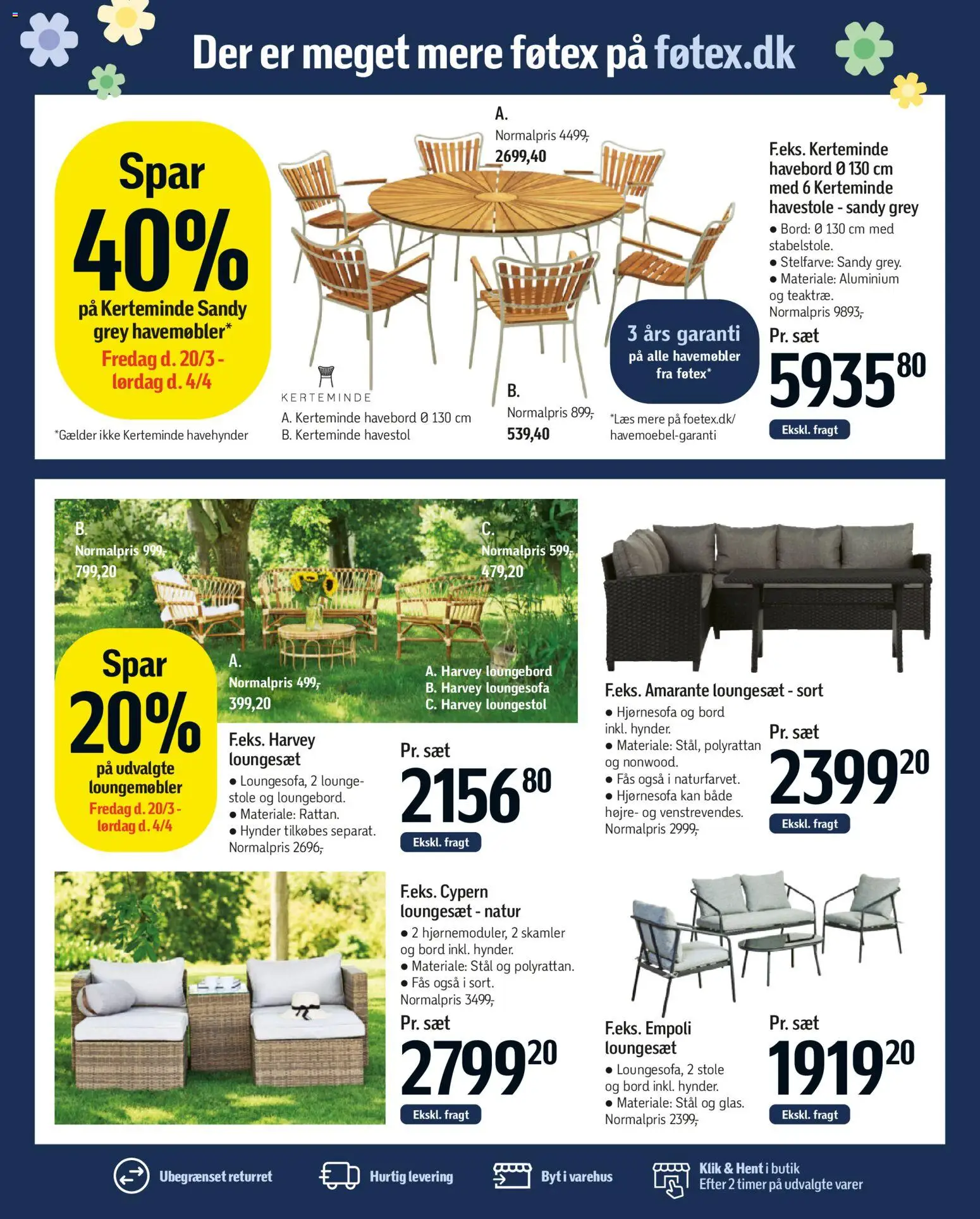 Føtex tilbudsavis – gyldig fra 20.03.2026 | Side: 79 | Produkter: Bord, Hjørnesofa, Loungemøbler, Loungesæt